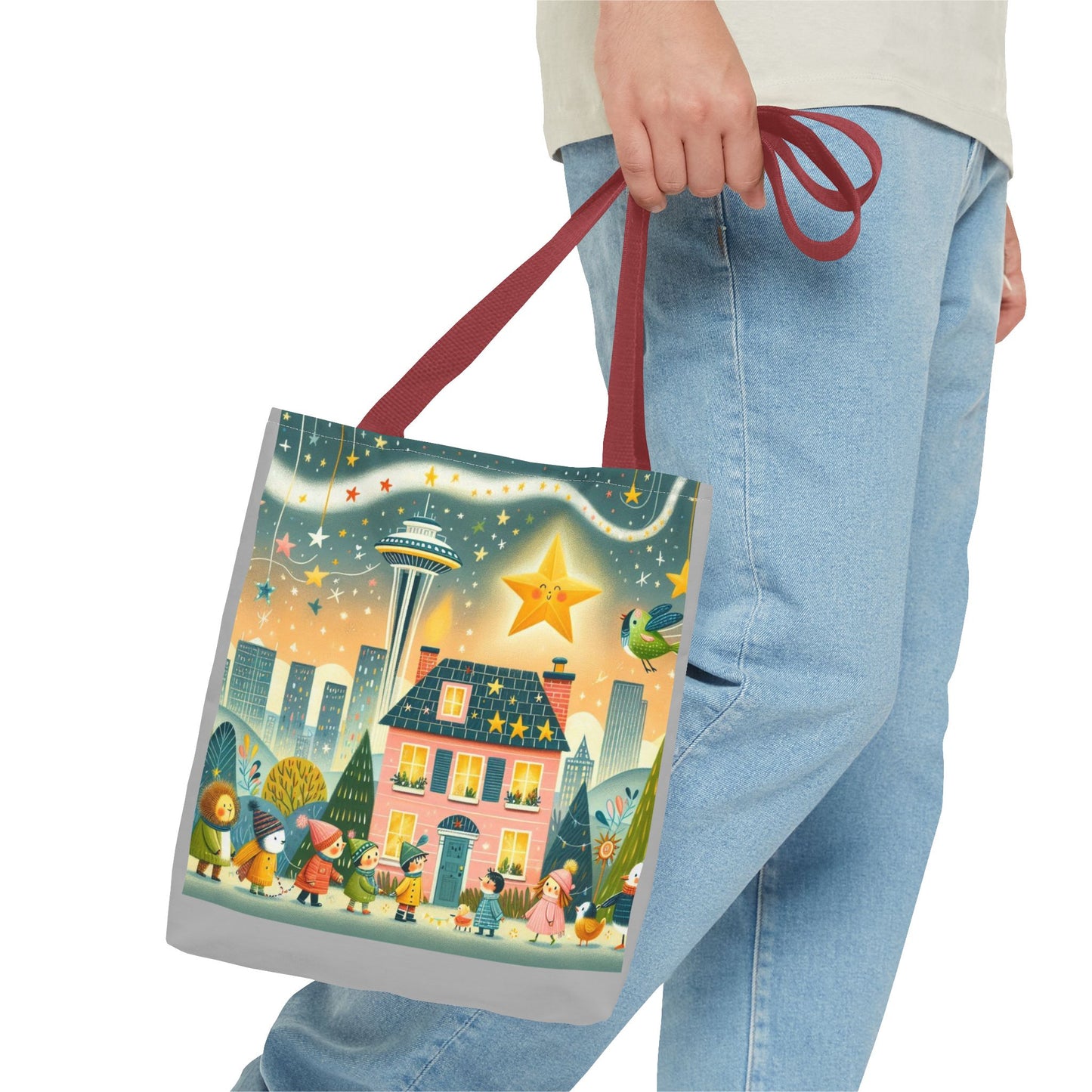 Seattle, Space Needle, Washington, Twinkle Twinkle Little Star, Nursery Rhyme, Tote Bag, Book Bag, Library Bag, Gift, School Bag,