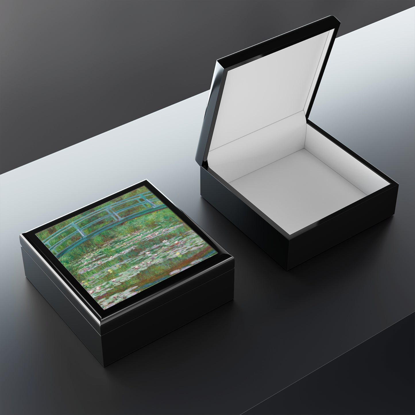 Claude Monet, Japanese Bridge, Waterlilies, Impressionist, Museum, Art Lover, Gift, Student, Jewelry Box
