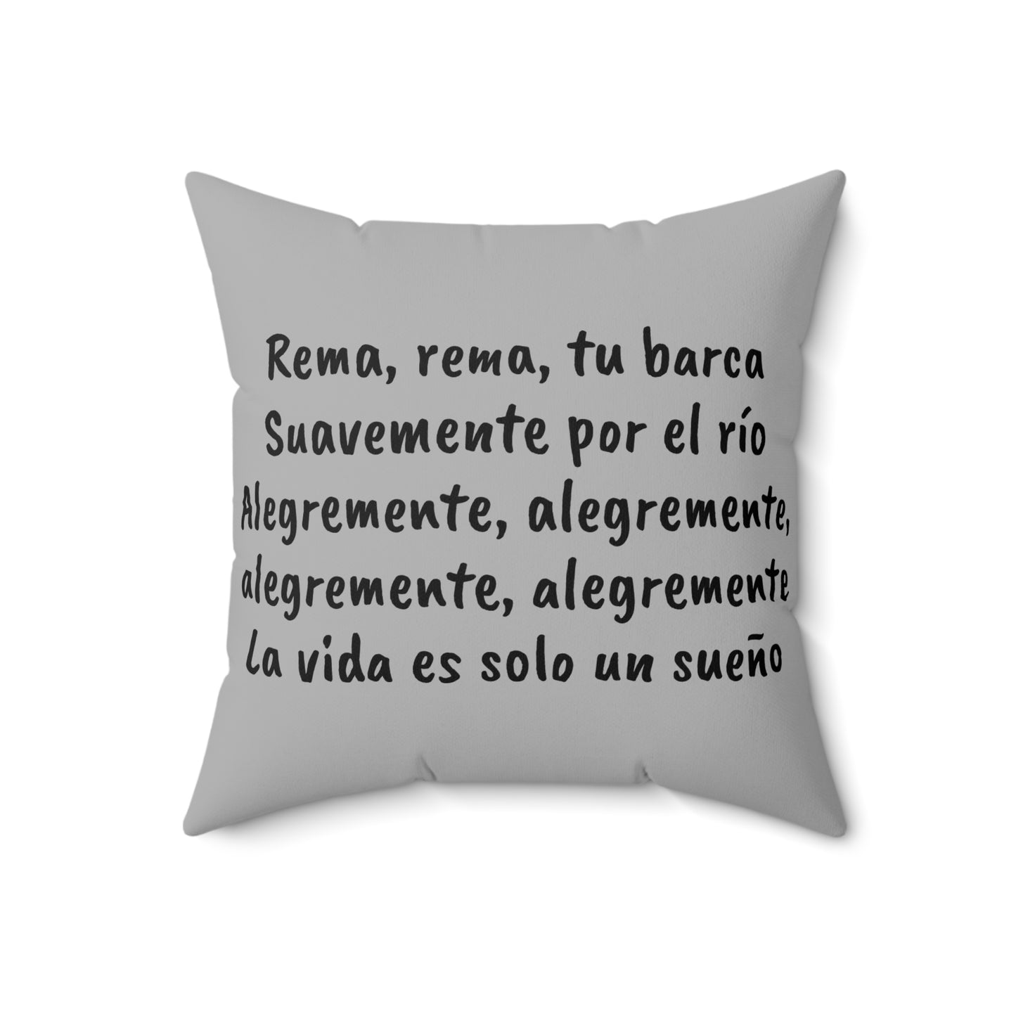 Spanish, Latino, Row Row Your Boat, Square Pillow, Nursery Rhyme, Library, Book Nook, Reading Corner, Educational, Gift