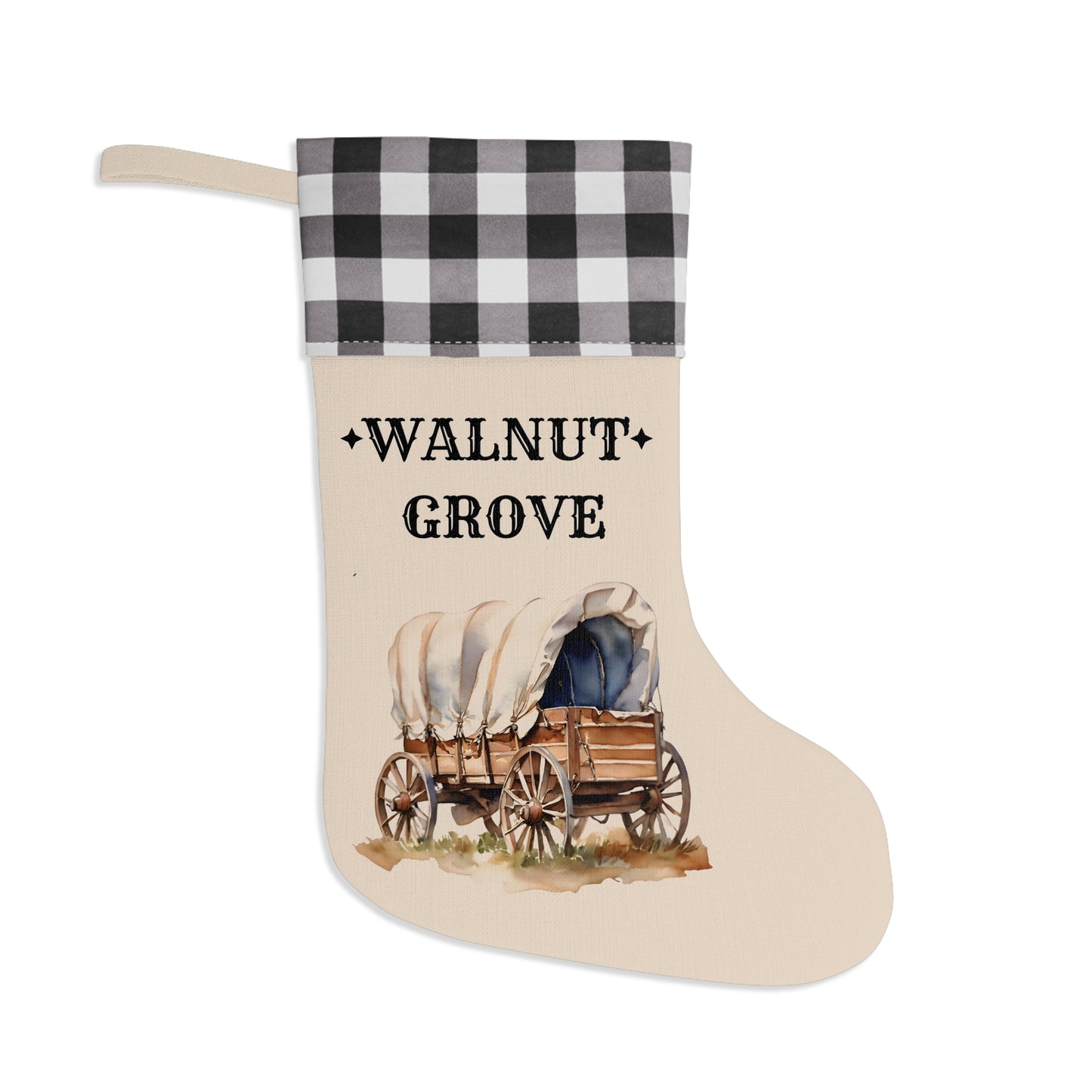 Walnut Grove, Minnesota, Laura Ingalls Wilder, Burlap, Christmas Stocking, Gift