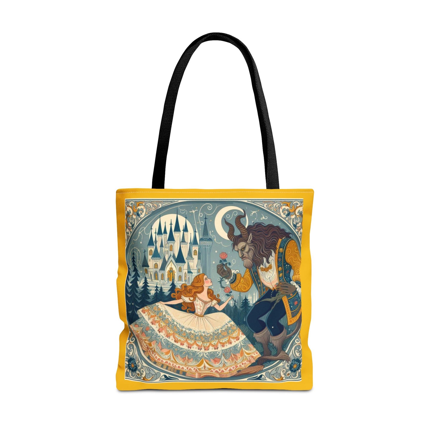 Beauty and the Beast, Fairy Tale, Tote Bag, Book Bag, Library Bag, Gift
