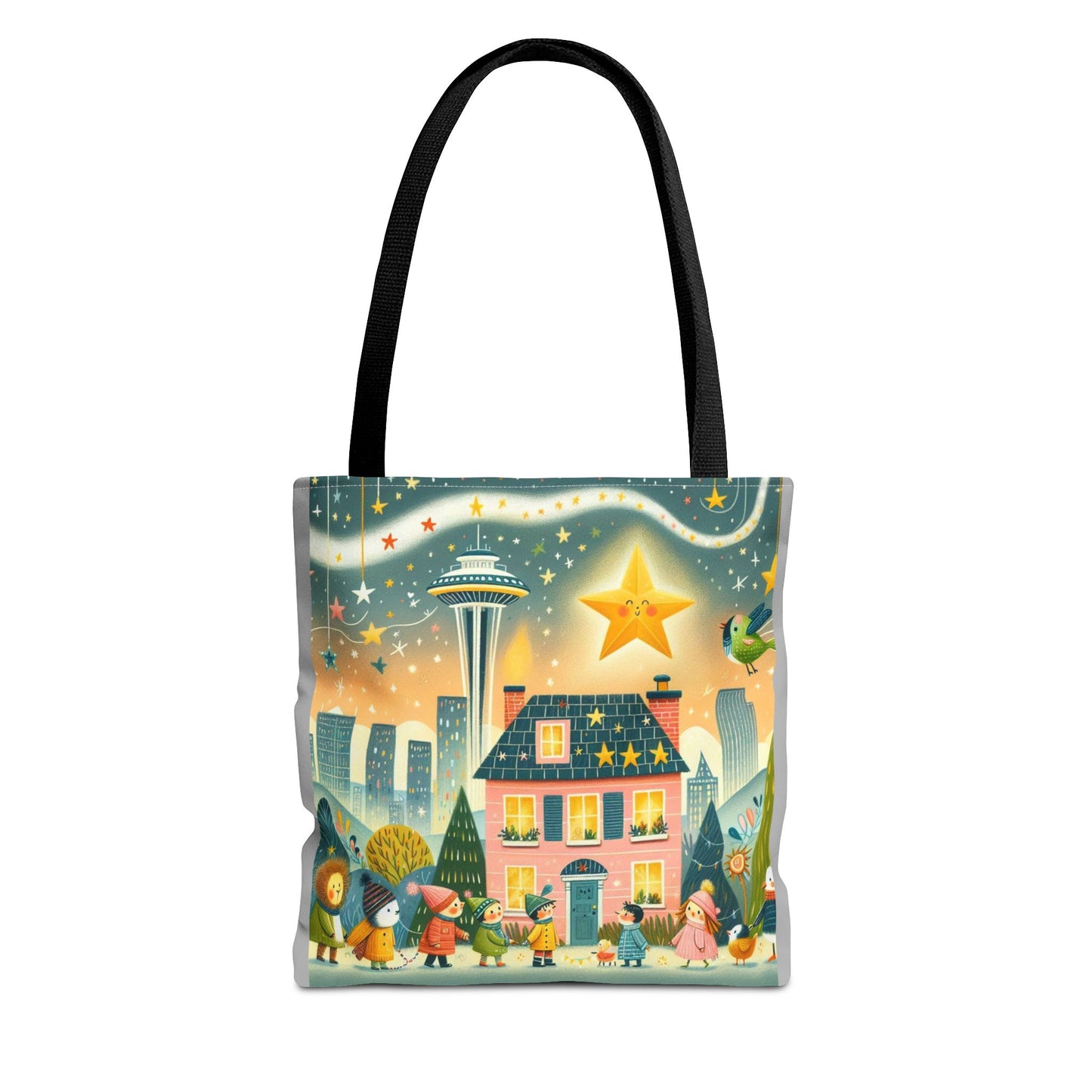 Seattle, Space Needle, Washington, Twinkle Twinkle Little Star, Nursery Rhyme, Tote Bag, Book Bag, Library Bag, Gift, School Bag,