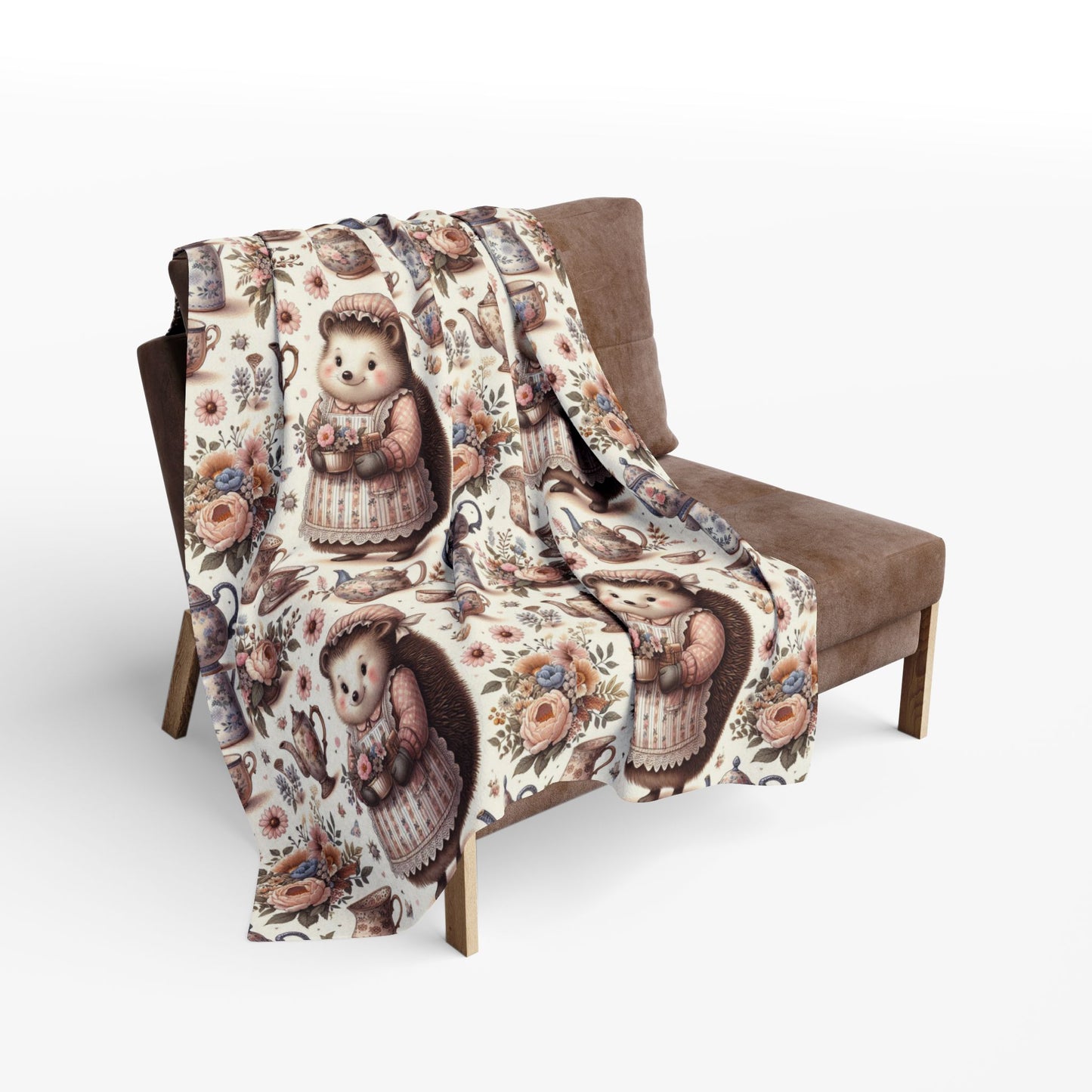 Arctic Fleece Blanket, Mrs Tiggy-Winkle Hedgehog, Beatrix Potter Inspired, Cozy Throw, Winter Home Decor, Cute Animal Blanket