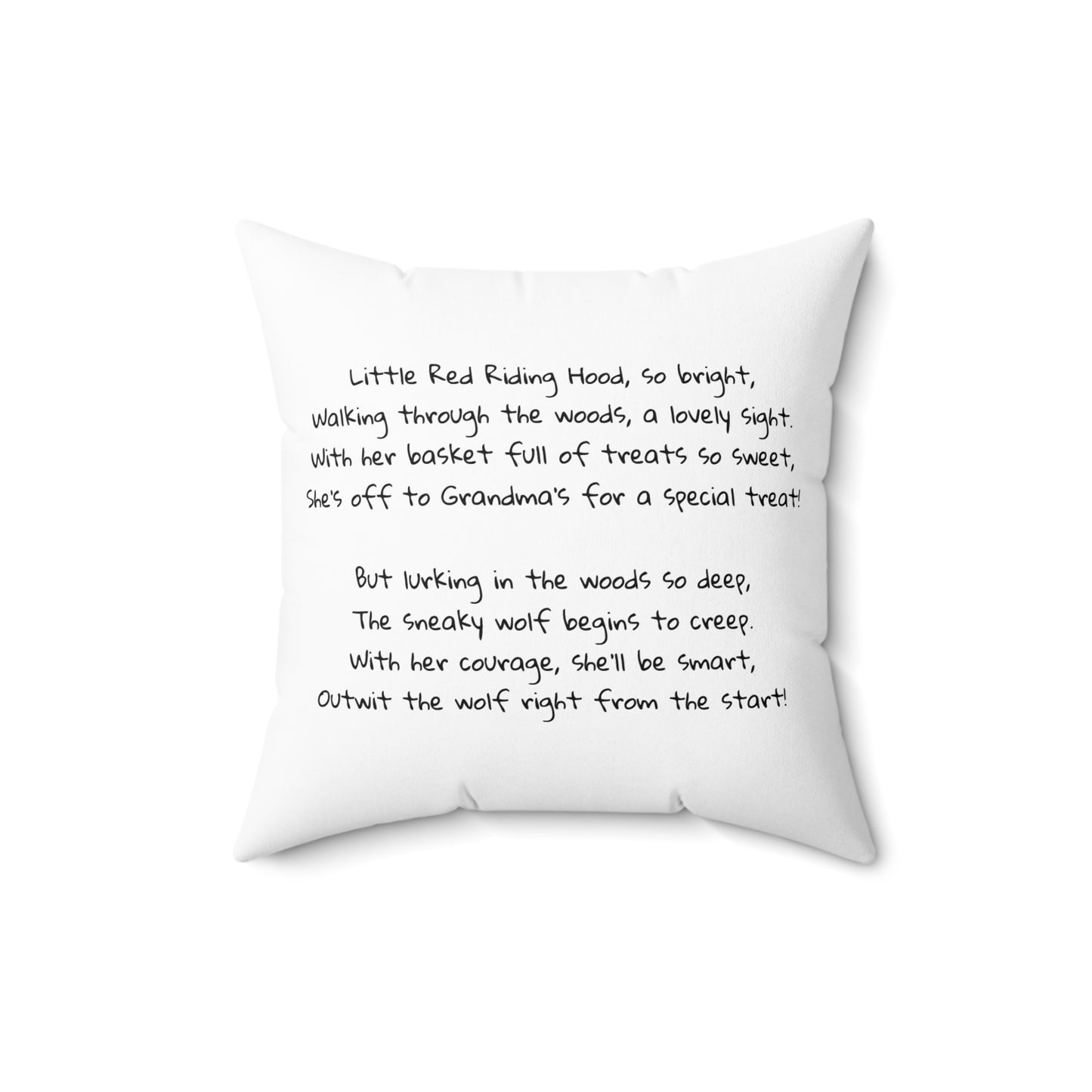 Fairy Tale Pillow, Little Red Riding Hood Square Pillow, Book Nook Cushion, Story Time Decor, Gift for Readers, Nursery Decor
