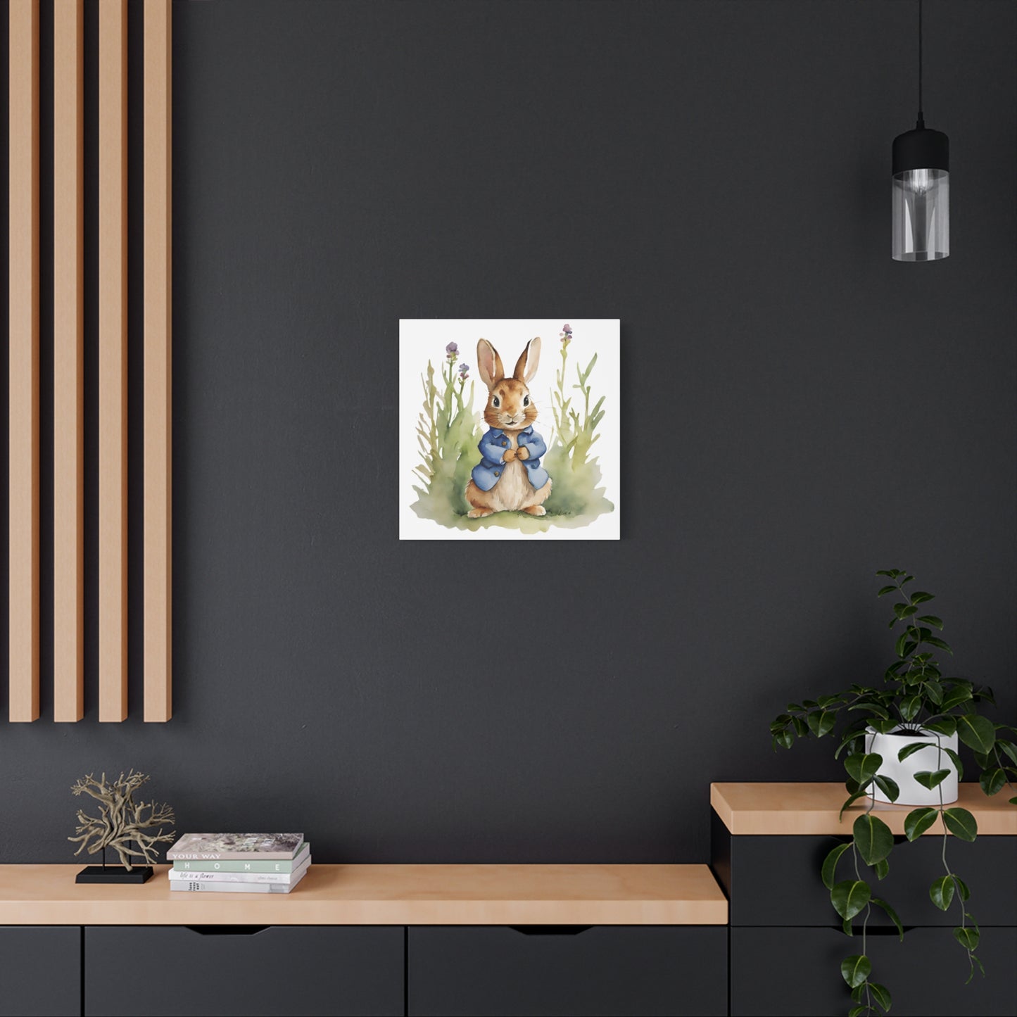 Peter Rabbit Fairytale Wall Art Print, Beatrix Potter Nursery Decor, Matte Canvas, Book Nook Decoration
