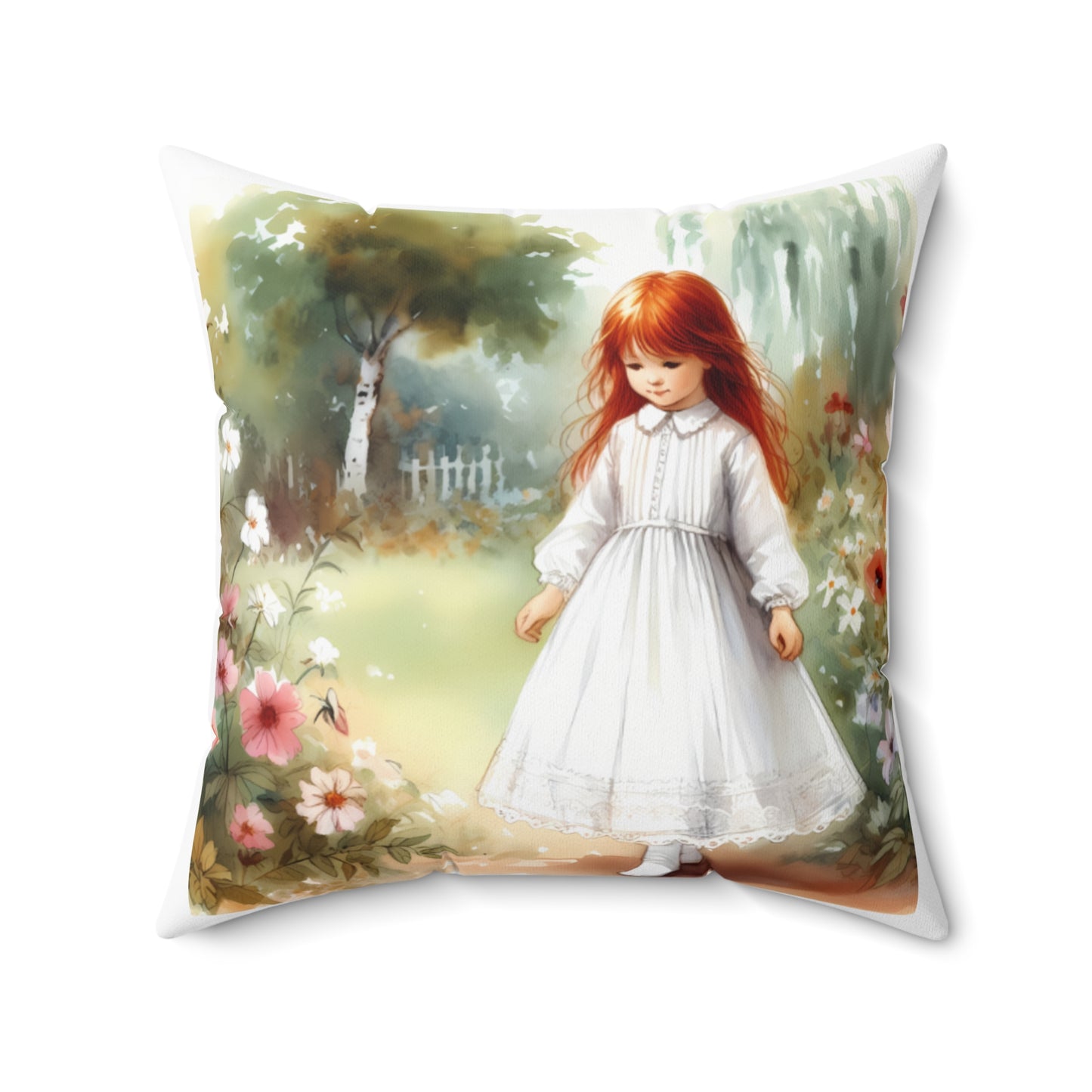 Emily Dickinson, Poet, Child, Square, Pillow, Bedding, Home Decor, Dwell in Possiblities