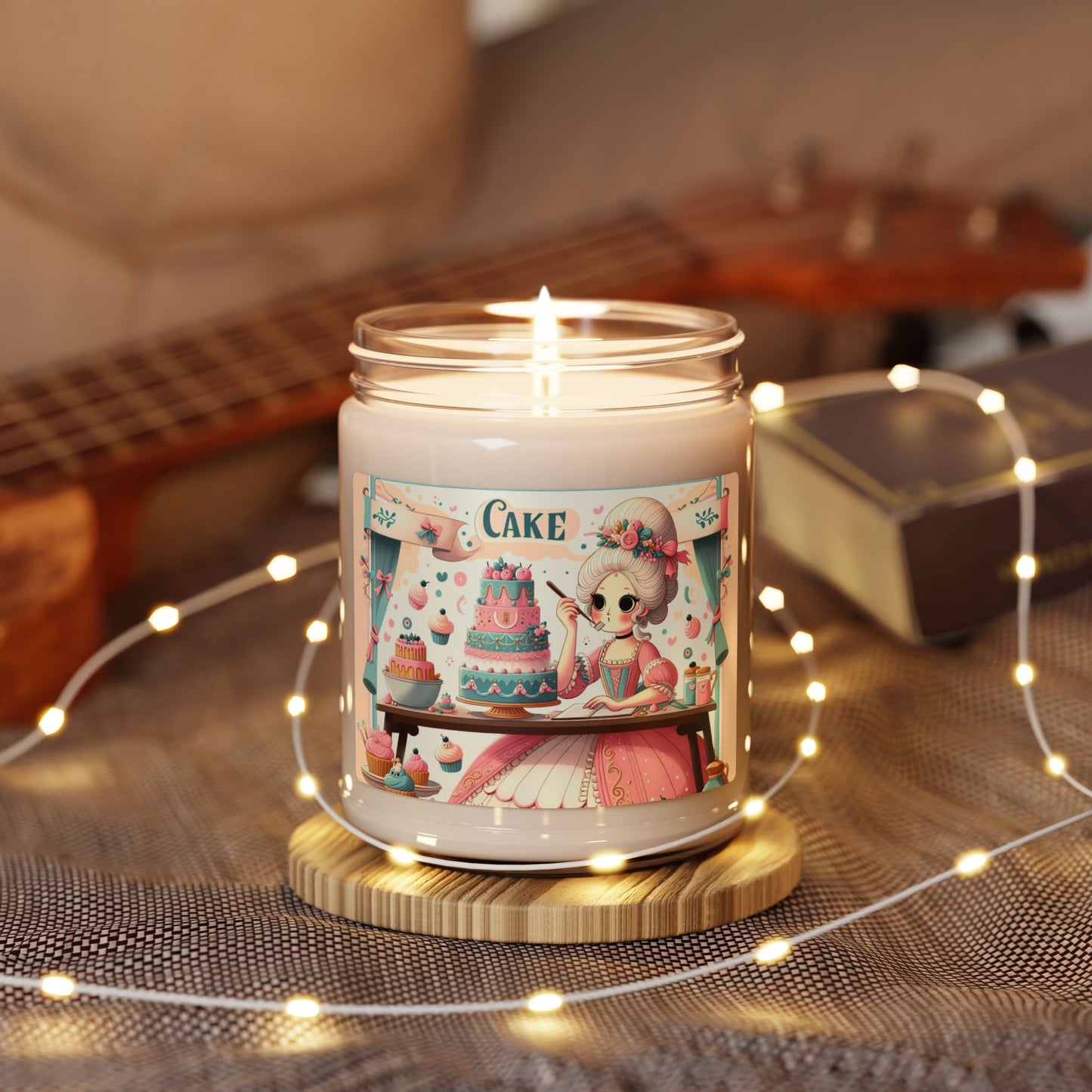 Soy Candle, Marie Antoinette Cake Coconut Scented, France Parisian Whimsical Home Decor Gift, French Inspired Candle, Unique Aromatherapy