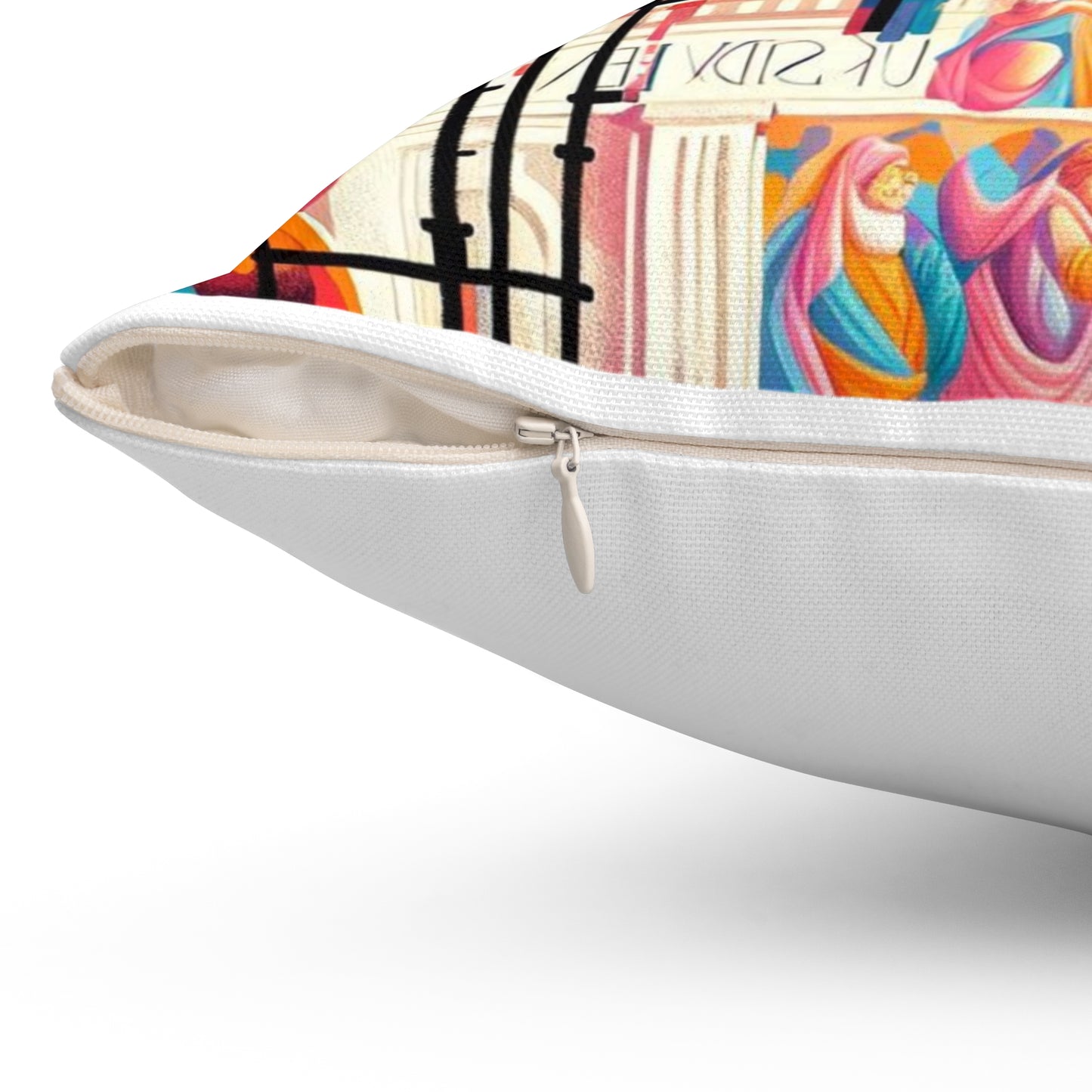 Michelangelo Square Pillow, Sistine Chapel Cushion, Renaissance Room Decor, Whimsical Gift, Art Teacher Present, Classroom Accent Pillow,