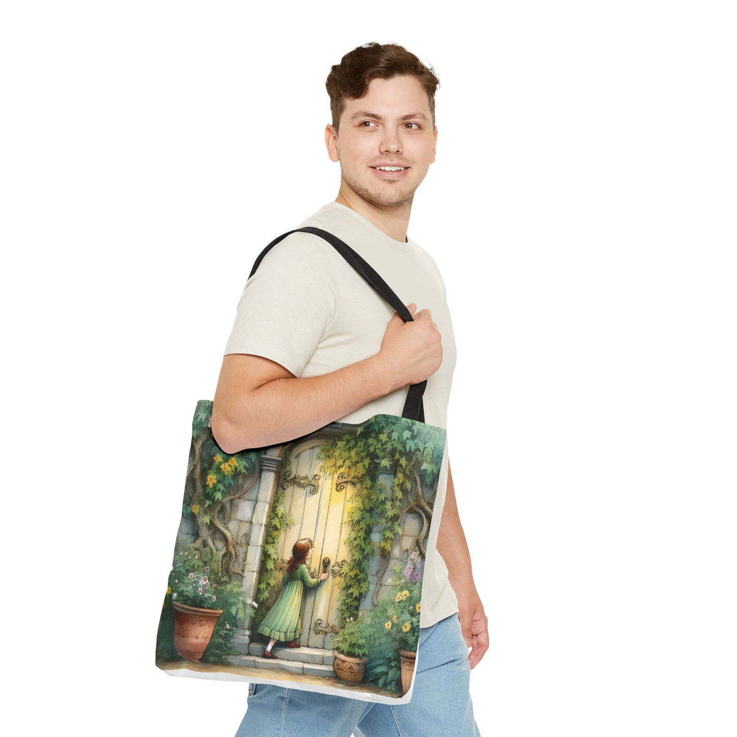 The Secret Garden Tote Bag - Inspirational Quote Bag for Garden Lovers, Eco-Friendly Shoulder Bag, Stylish Shopper, Gift for Her, Floral