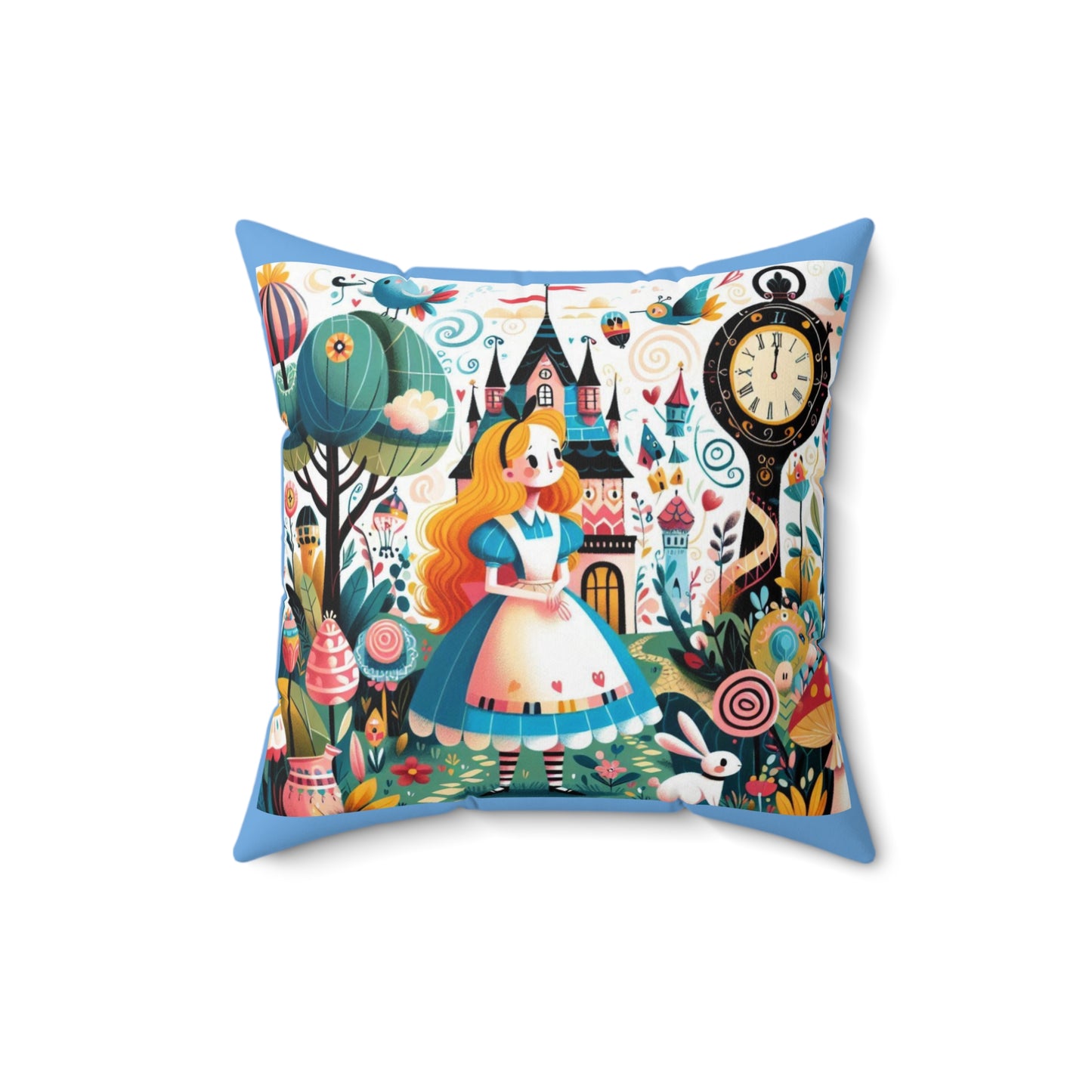 Alice in Wonderland, Fairytale, Lewis Carroll, Square Pillow, Bedding, Decor, Library, Book Nook, Reading Corner
