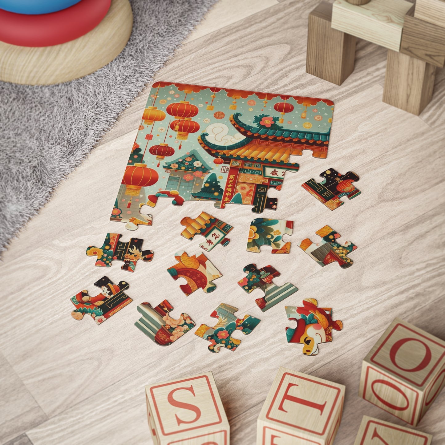 Chinese New Year, Lunar New Year, Lantern Festival, Gift, Asian Gift, Educational Game, Kids' Puzzle, 30-Piece