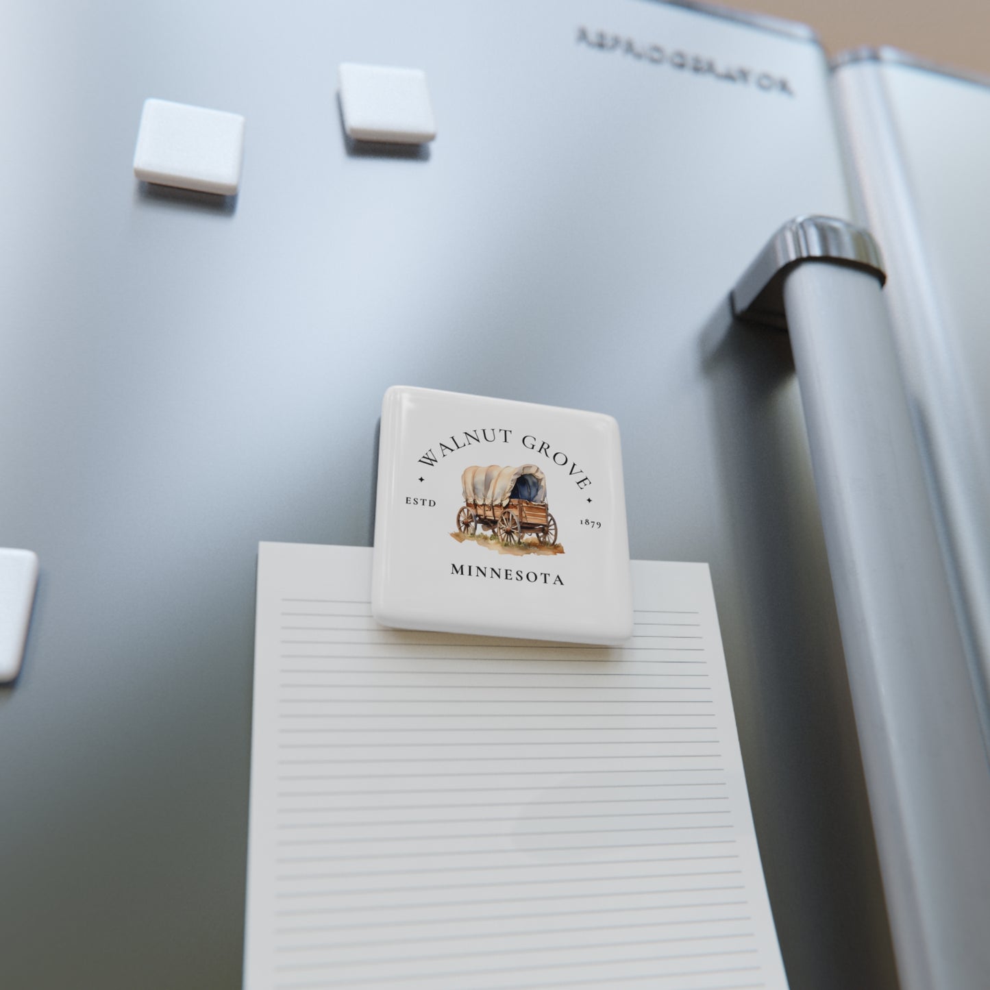 Walnut Grove, Laura Ingalls Wilder, Literary Porcelain Magnet, Square