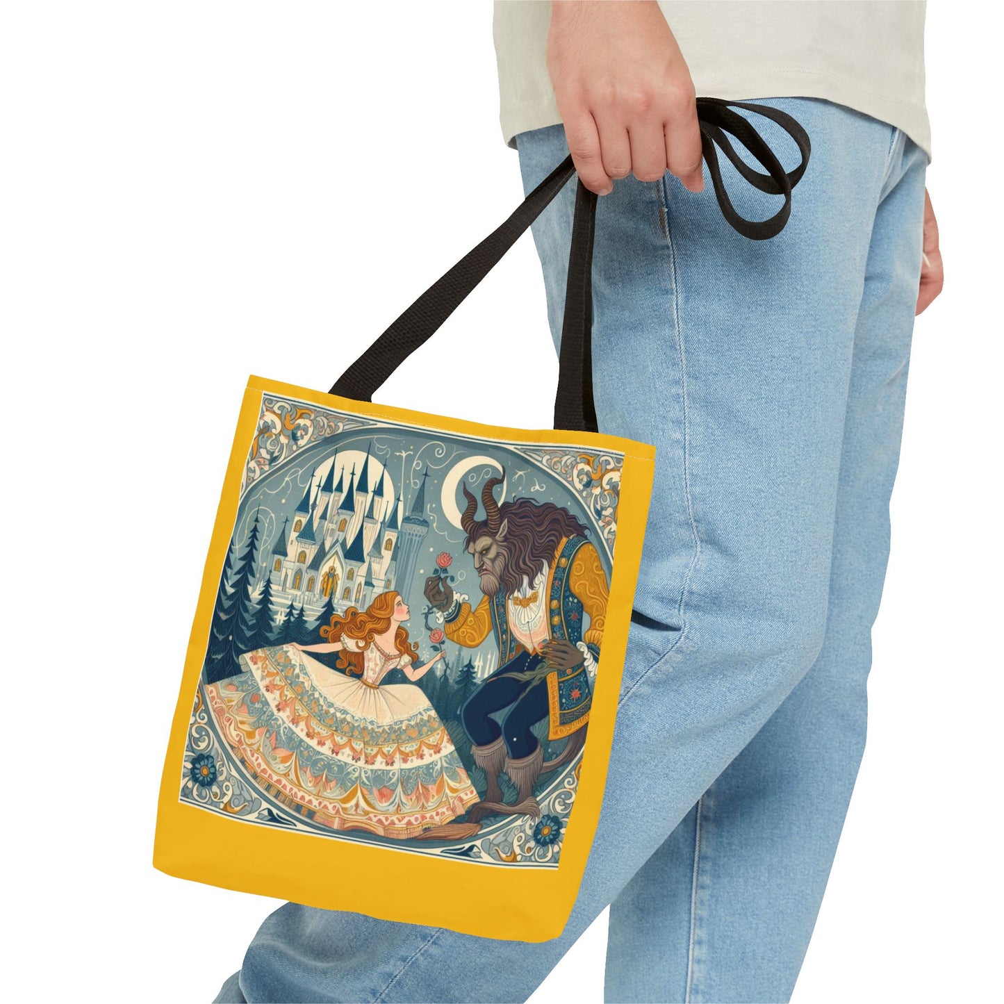 Beauty and the Beast, Fairy Tale, Tote Bag, Book Bag, Library Bag, Gift