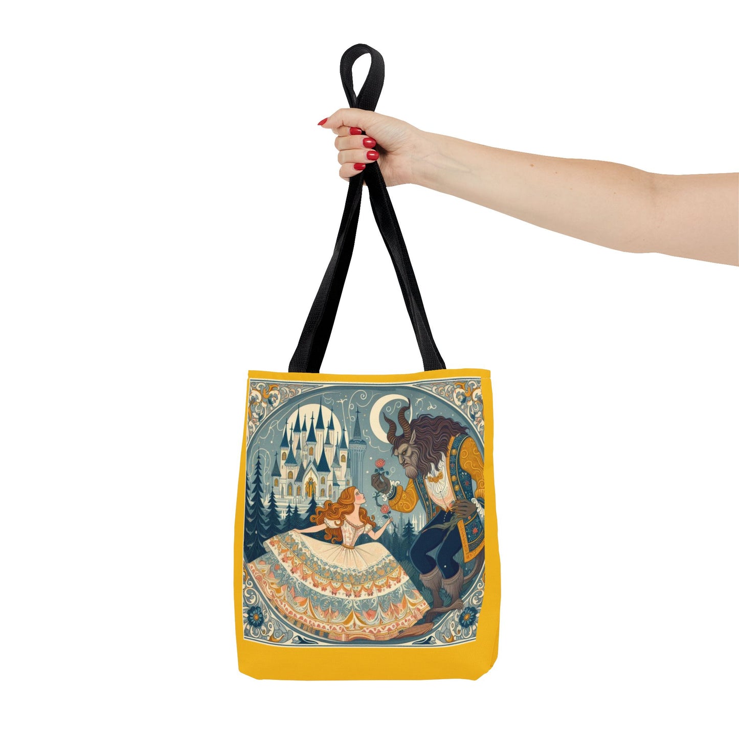 Beauty and the Beast, Fairy Tale, Tote Bag, Book Bag, Library Bag, Gift