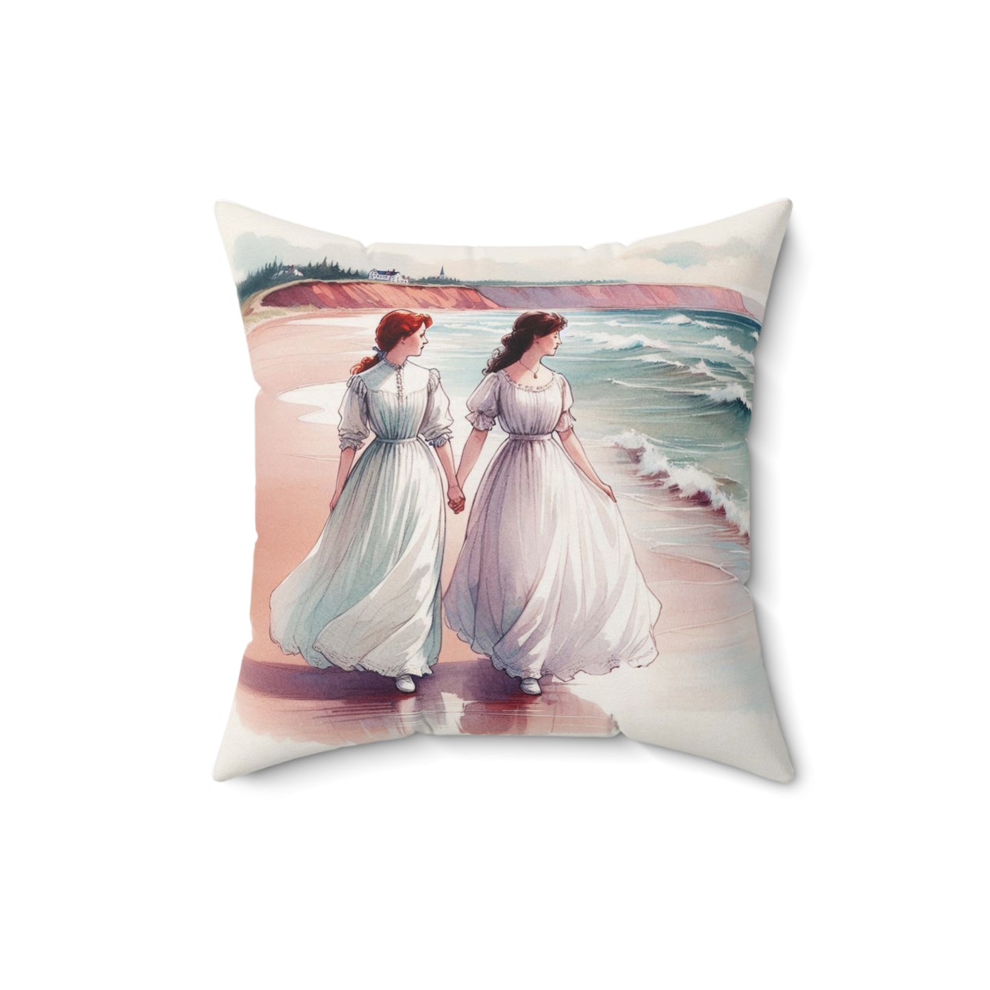 Anne of Green Gables Square Pillow - Diana Barry Library Book Nook Cushion, Lucy Maud Montgomery Inspired, Prince Edward Island Decor, Spun
