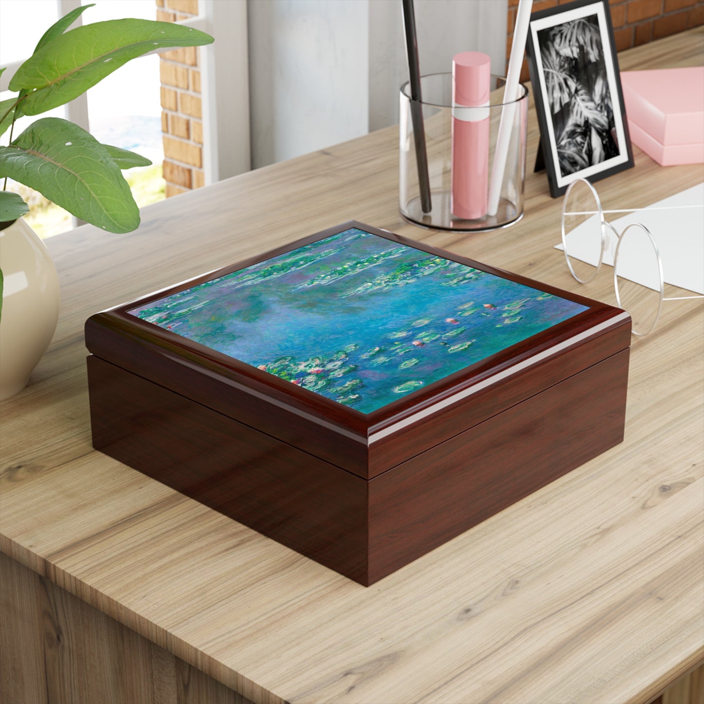 Claude Monet, Waterlily Garden, Waterlilies, Art, Gift, Impressionist, Jewelry Box