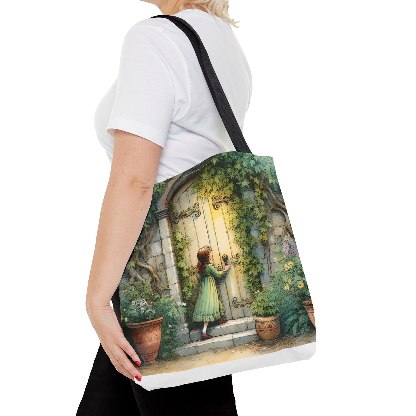 The Secret Garden Tote Bag - Inspirational Quote Bag for Garden Lovers, Eco-Friendly Shoulder Bag, Stylish Shopper, Gift for Her, Floral