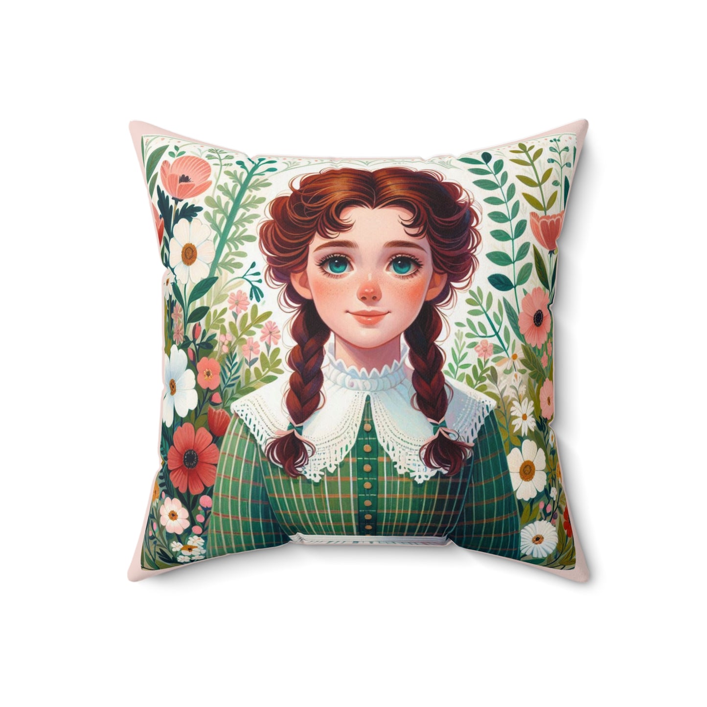 Anne of Green Gables, Lucy Maud Montgomery, Square Pillow, Anne with an 'e', Bedding, Decor, Library, Book Nook, Reading Corner