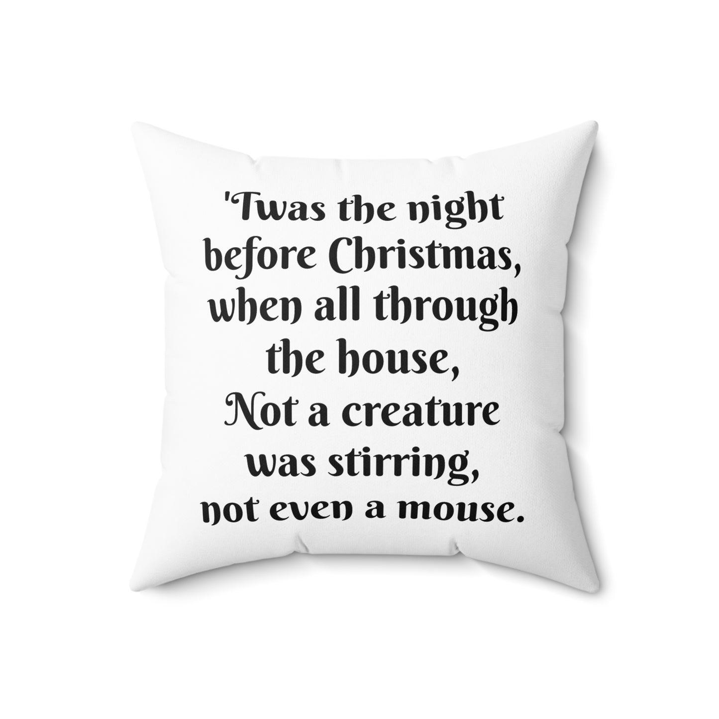 Christmas Mouse Spun Polyester Square Pillow, Twas the Night Before Christmas Collection, A Visit from St Nicholas, Book Nook, Library