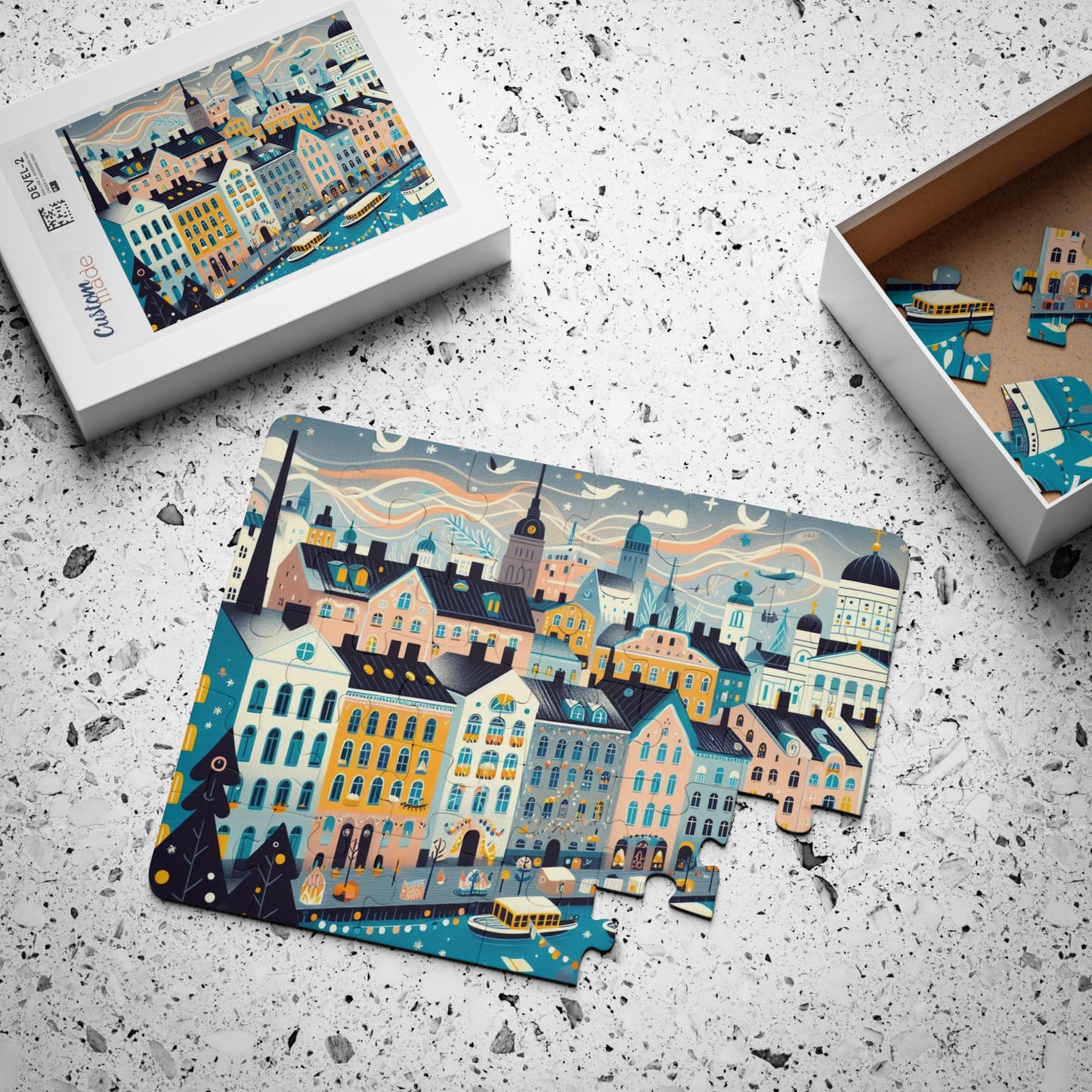 Kids Puzzle, 30-Piece - Helsinki Finland Geography Game Educational Gift, Fun for Children and Family Game Night, Great Learning Tool,