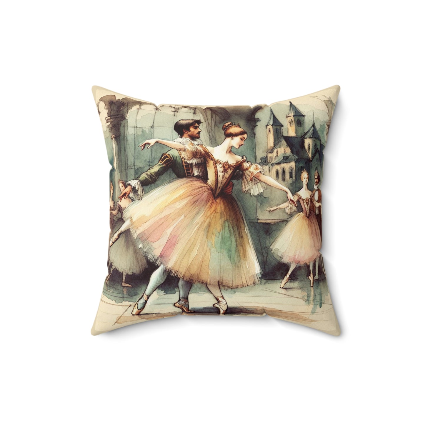 Romeo and Juliet Ballet Pillow, Elegant Home Decor, Dancer Gift, Throw Pillow, Shakespeare Quote