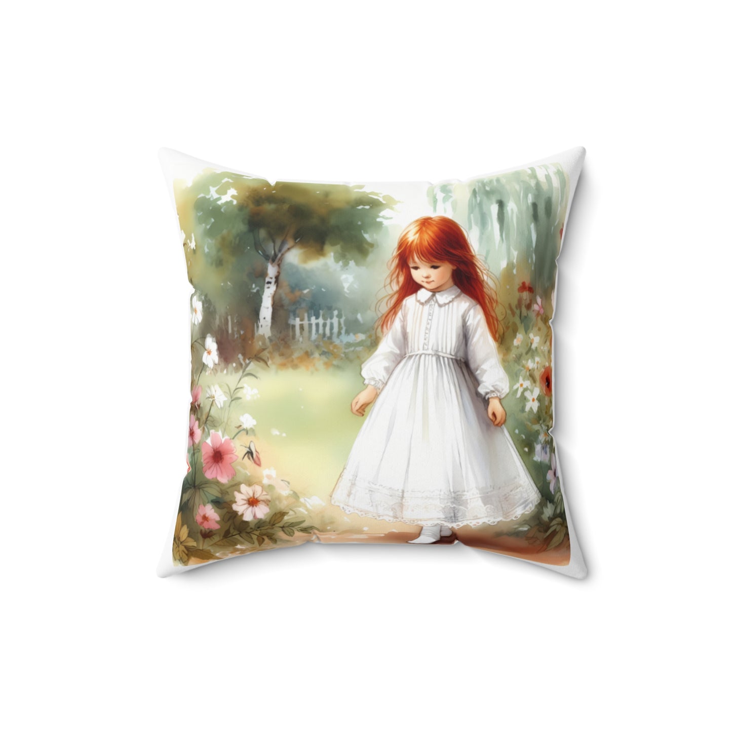 Emily Dickinson, Poet, Child, Square, Pillow, Bedding, Home Decor, Dwell in Possiblities
