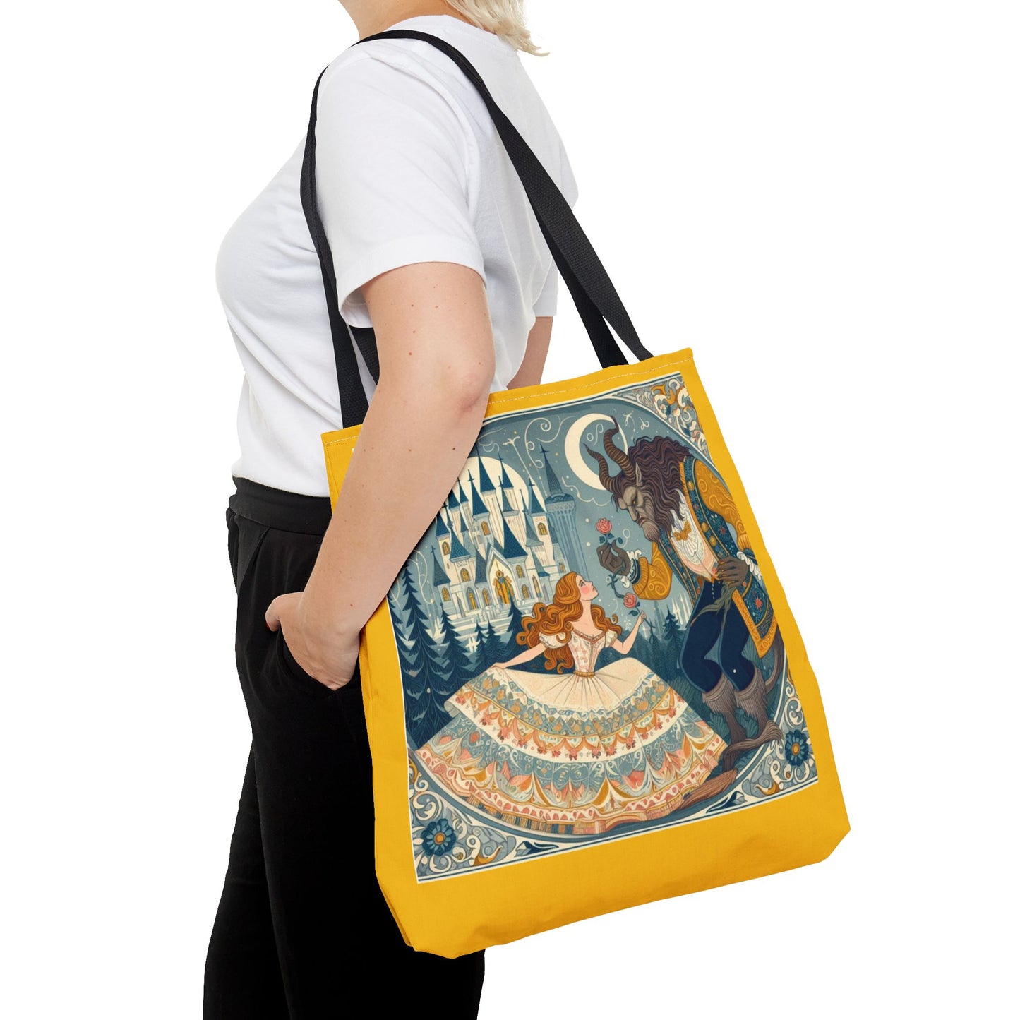 Beauty and the Beast, Fairy Tale, Tote Bag, Book Bag, Library Bag, Gift