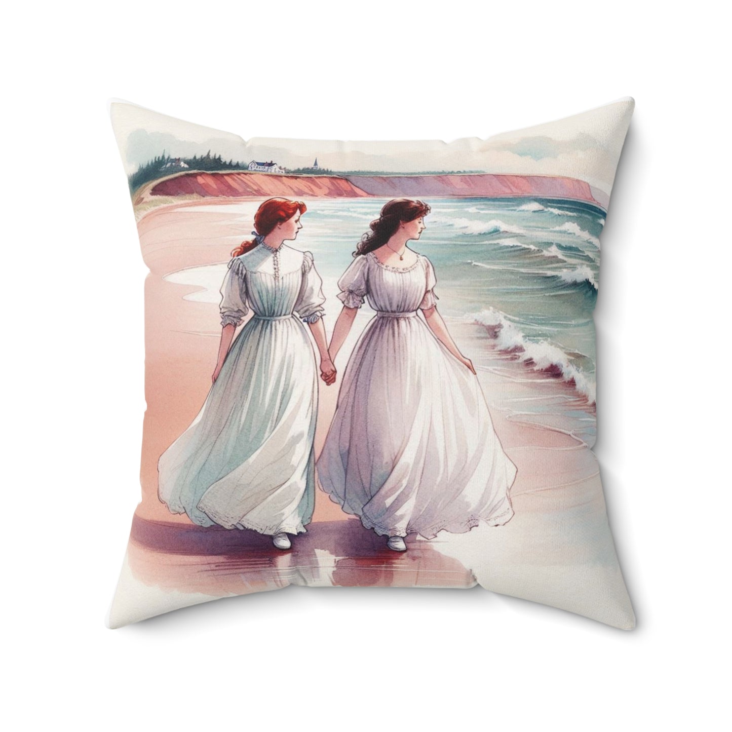 Anne of Green Gables Square Pillow - Diana Barry Library Book Nook Cushion, Lucy Maud Montgomery Inspired, Prince Edward Island Decor, Spun