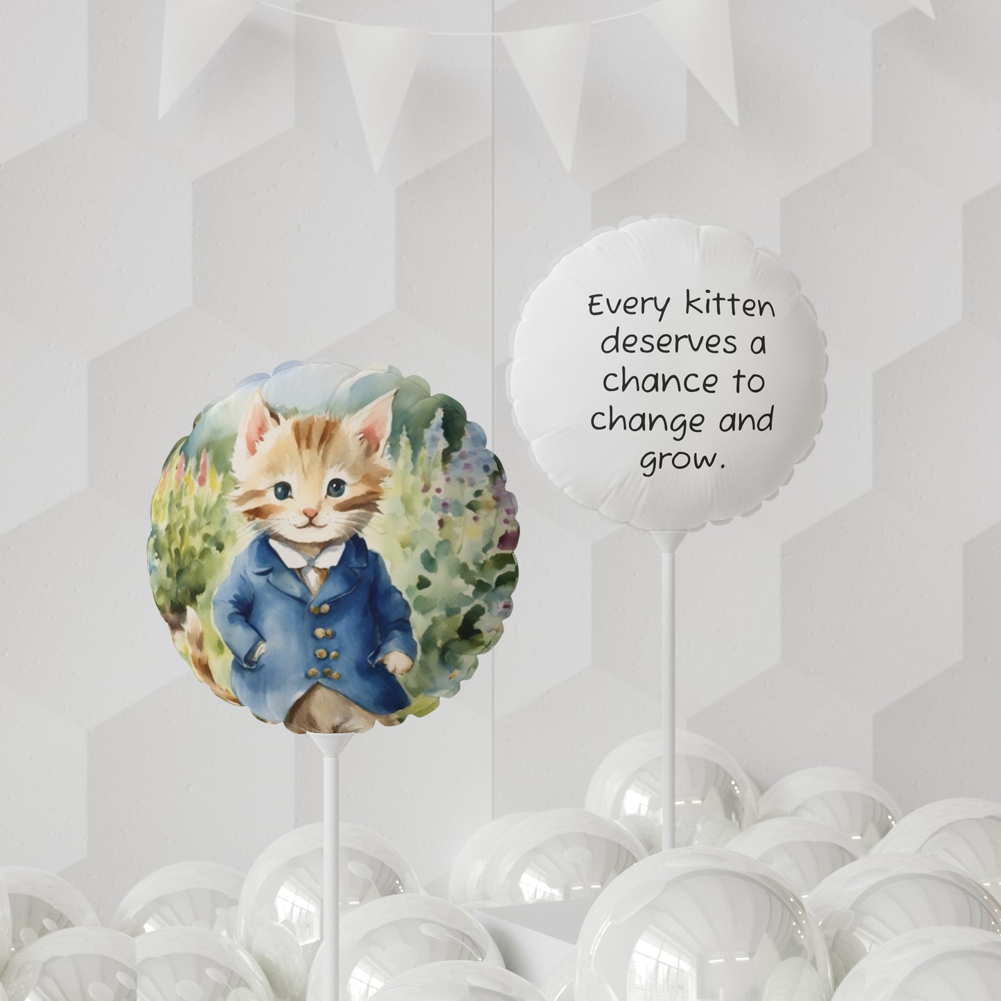 Balloon Party Supplies, Tom Kitten Baby Shower Gift, Beatrix Potter Inspired, 11" Heart-shaped Round Balloon, Decorations