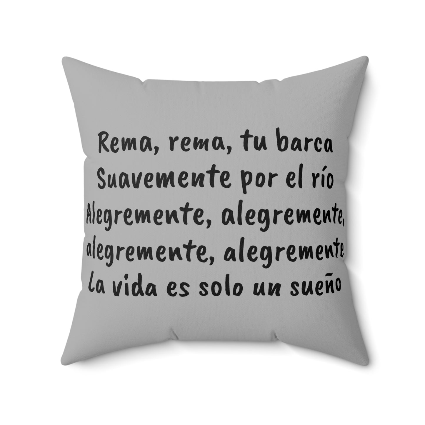 Spanish, Latino, Row Row Your Boat, Square Pillow, Nursery Rhyme, Library, Book Nook, Reading Corner, Educational, Gift