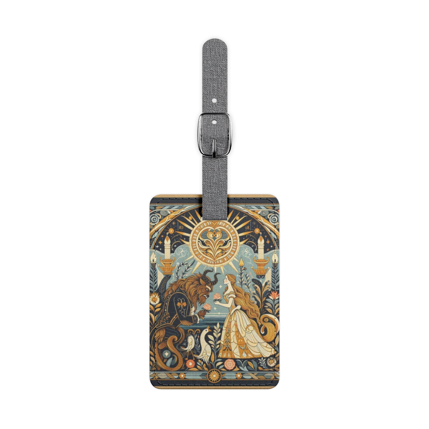 Rectangle Luggage Tag, Beauty and the Beast Design, Fairytale Travel Accessory Gift, Vacation Essentials, Adventure Travel Unique