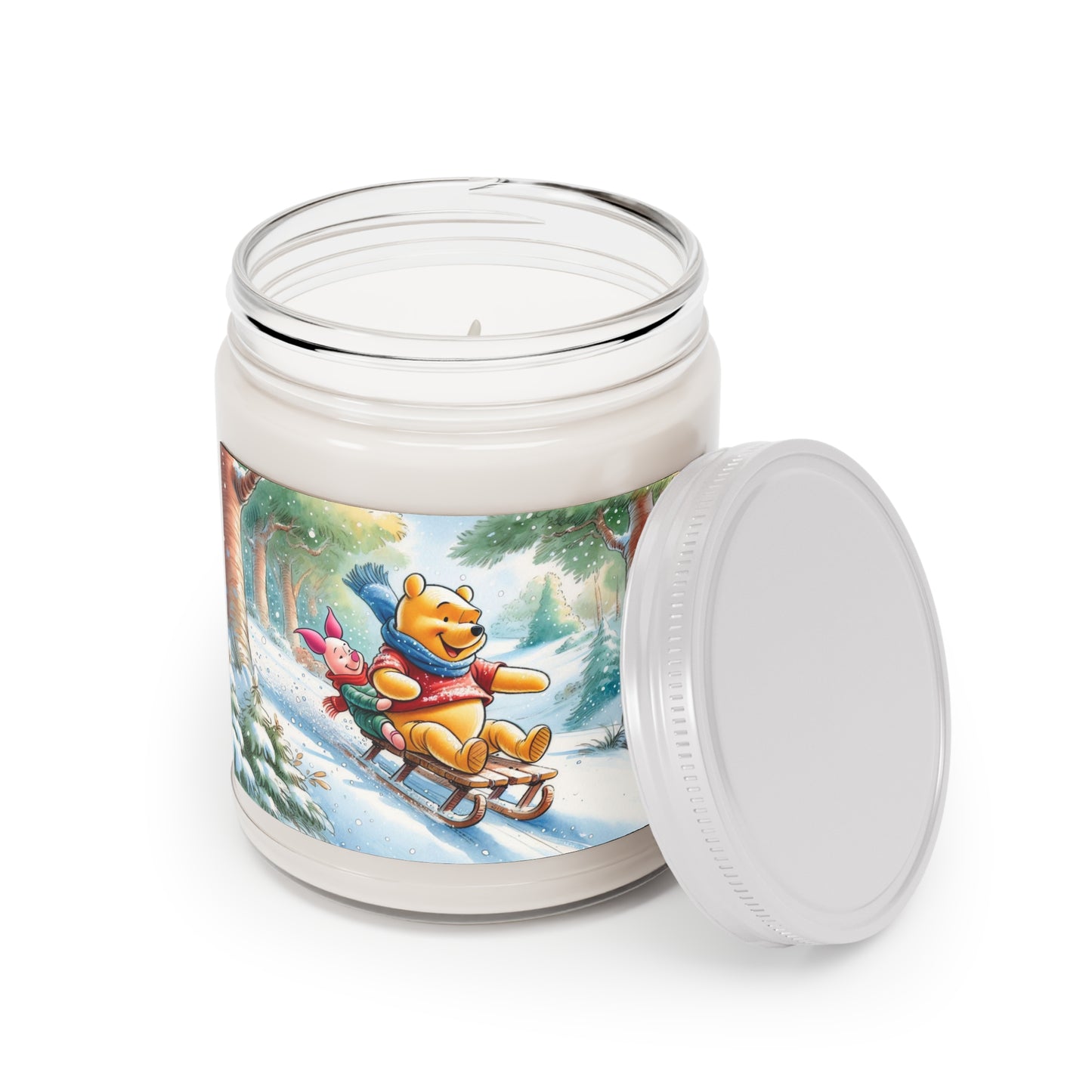 Winter Wonderland 9oz Scented Candle, Cozy Home Christmas Gift, Winnie the Pooh Piglet Candle, Magical Atmosphere, Holiday Candle, Festive