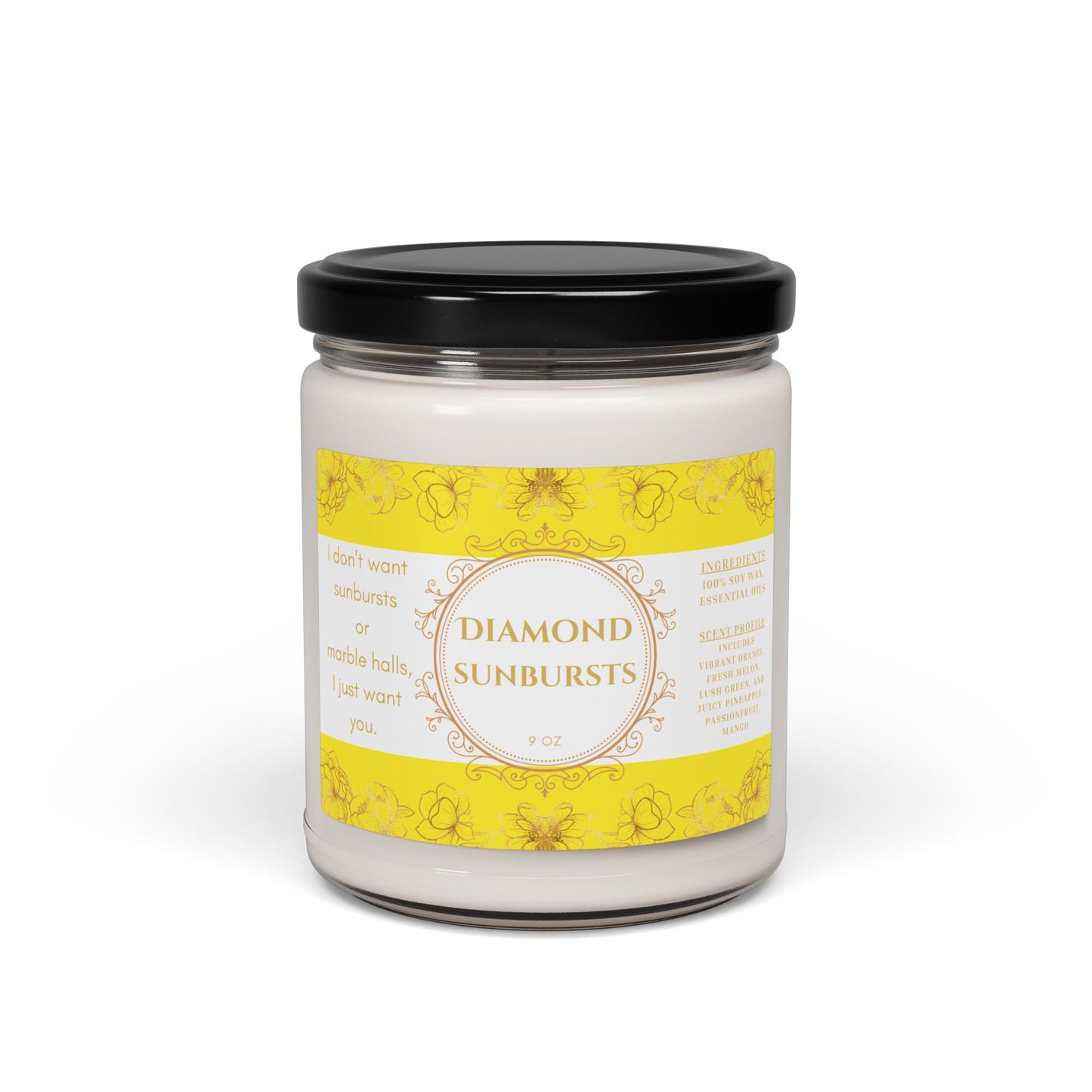 Anne of Green Gables, Diamond Sunbursts, Scented, Soy Candle, 9oz, Gift, Citrus Fruit Scent