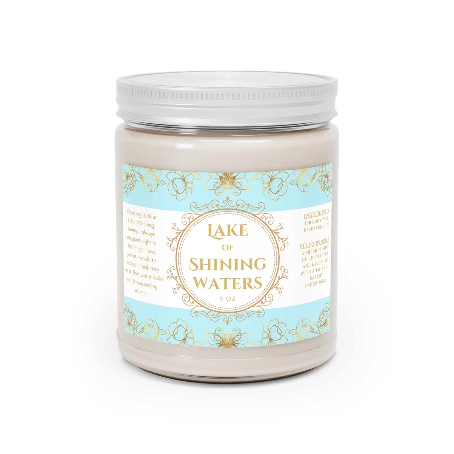 Anne of Green Gables, Lake of Shining Waters, Scented, Candles, 9oz, Gift, Eucalyptus Lavender Herb scent