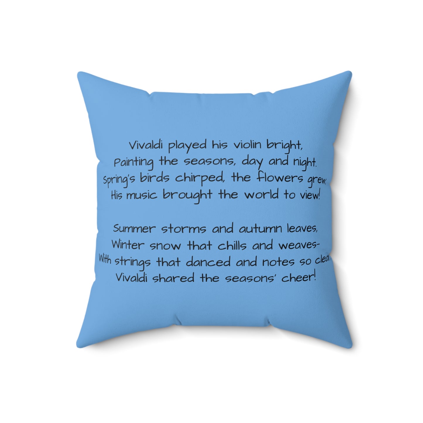 Vivaldi Violin Music Library Square Pillow, Classical Music Home Decor, Teacher Gift, Kids Room Decoration, Gift for Music Lover, Classroom