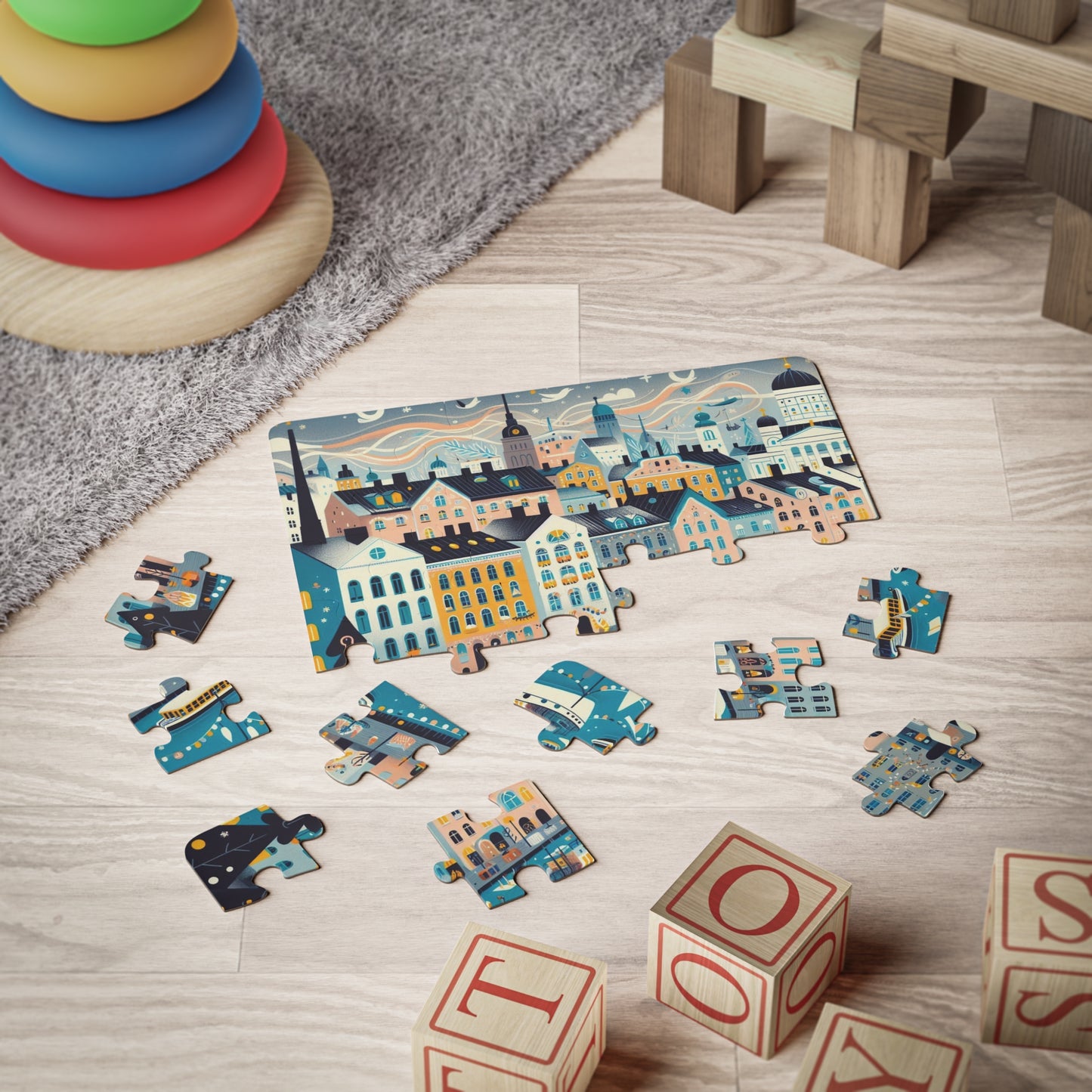 Kids Puzzle, 30-Piece - Helsinki Finland Geography Game Educational Gift, Fun for Children and Family Game Night, Great Learning Tool,