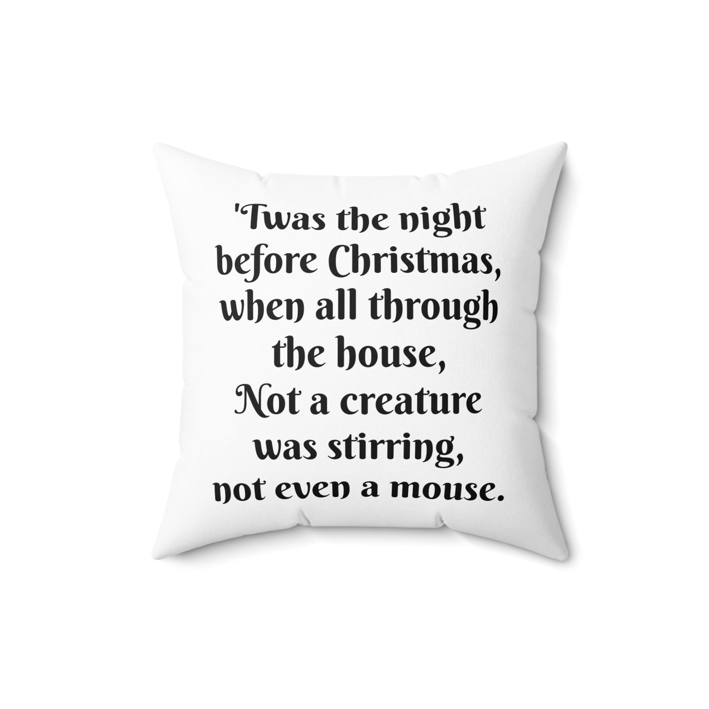 Christmas Mouse Spun Polyester Square Pillow, Twas the Night Before Christmas Collection, A Visit from St Nicholas, Book Nook, Library