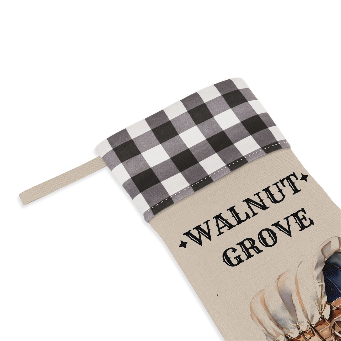 Walnut Grove, Minnesota, Laura Ingalls Wilder, Burlap, Christmas Stocking, Gift