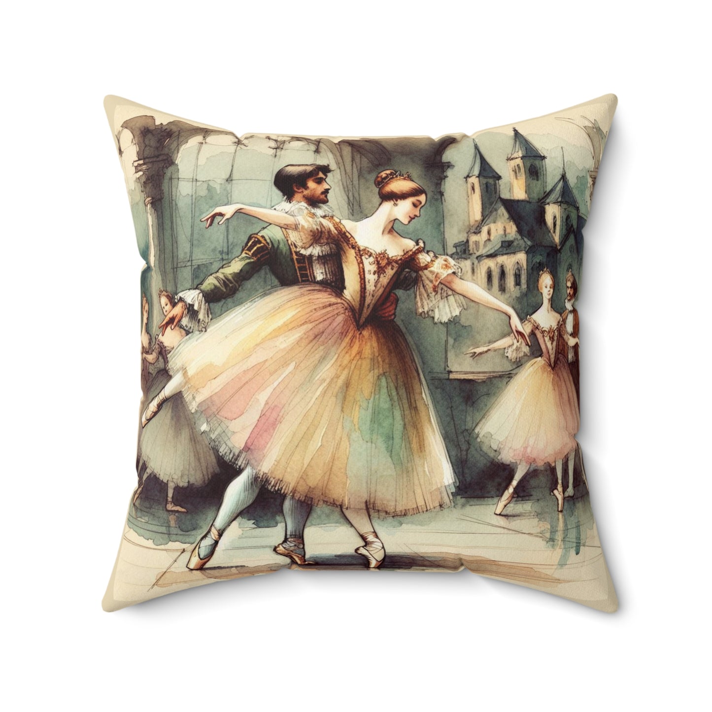 Romeo and Juliet Ballet Pillow, Elegant Home Decor, Dancer Gift, Throw Pillow, Shakespeare Quote