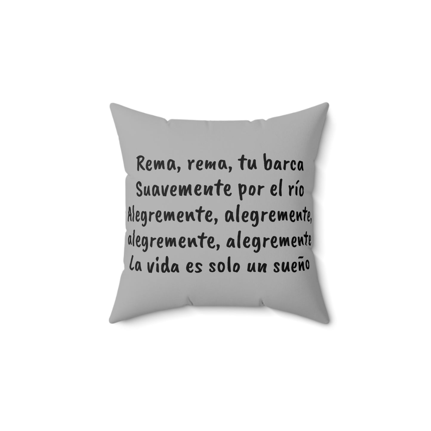 Spanish, Latino, Row Row Your Boat, Square Pillow, Nursery Rhyme, Library, Book Nook, Reading Corner, Educational, Gift