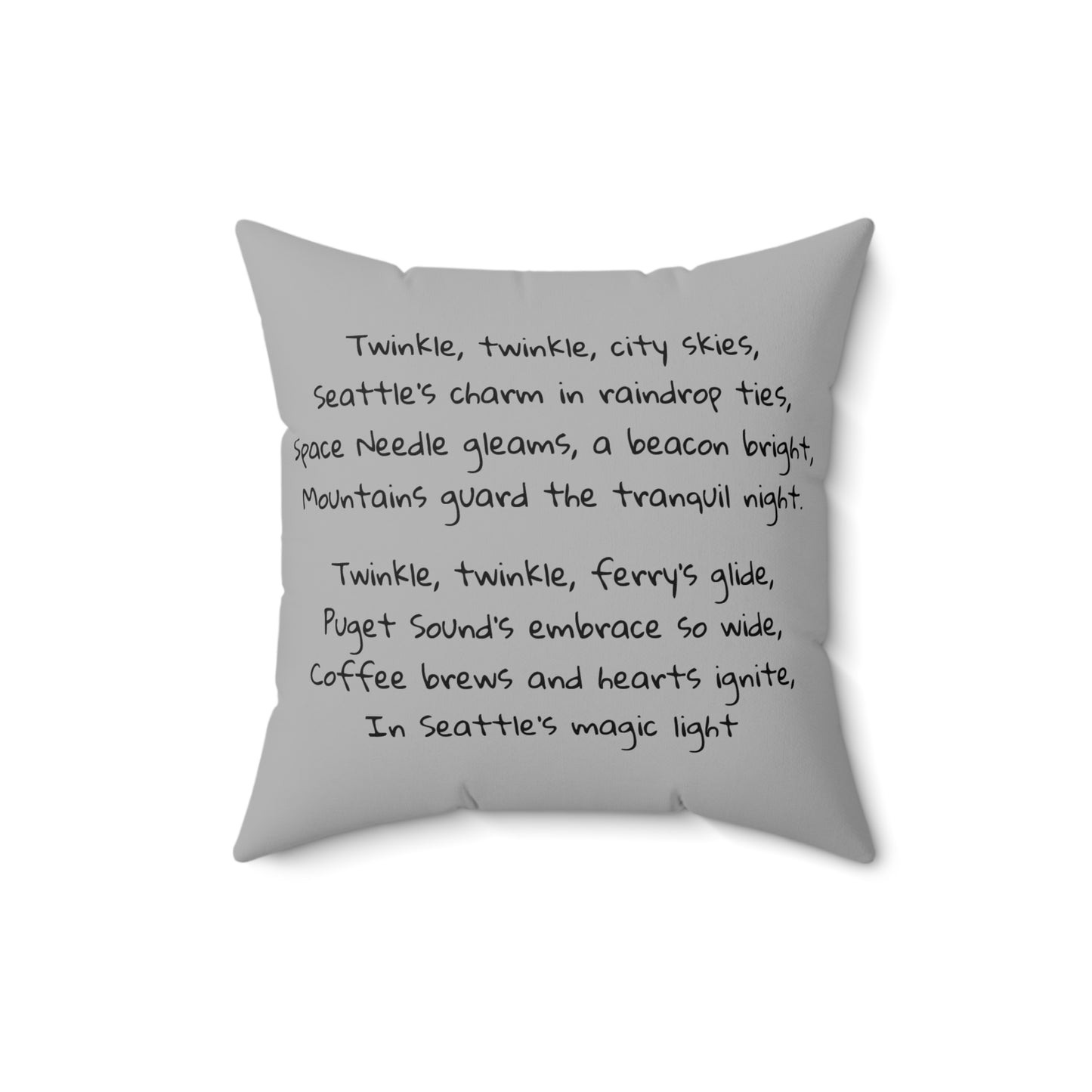 Seattle, Washington, Twinkle Twinkle Little Star, Nursery Rhyme, Square Pillow, Library, Book Nook, Reading Corner, Home Decor, Space Needle