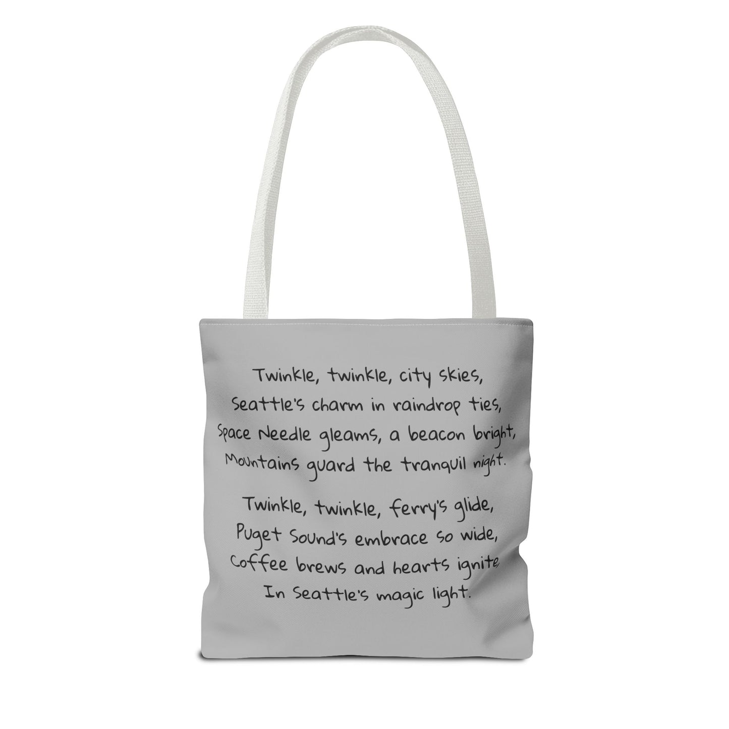 Seattle, Space Needle, Washington, Twinkle Twinkle Little Star, Nursery Rhyme, Tote Bag, Book Bag, Library Bag, Gift, School Bag,