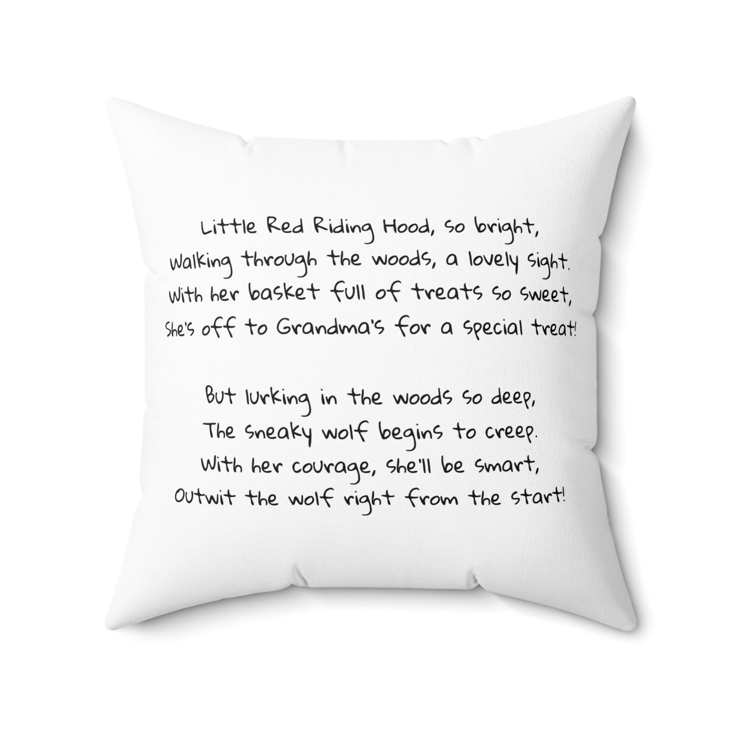 Fairy Tale Pillow, Little Red Riding Hood Square Pillow, Book Nook Cushion, Story Time Decor, Gift for Readers, Nursery Decor