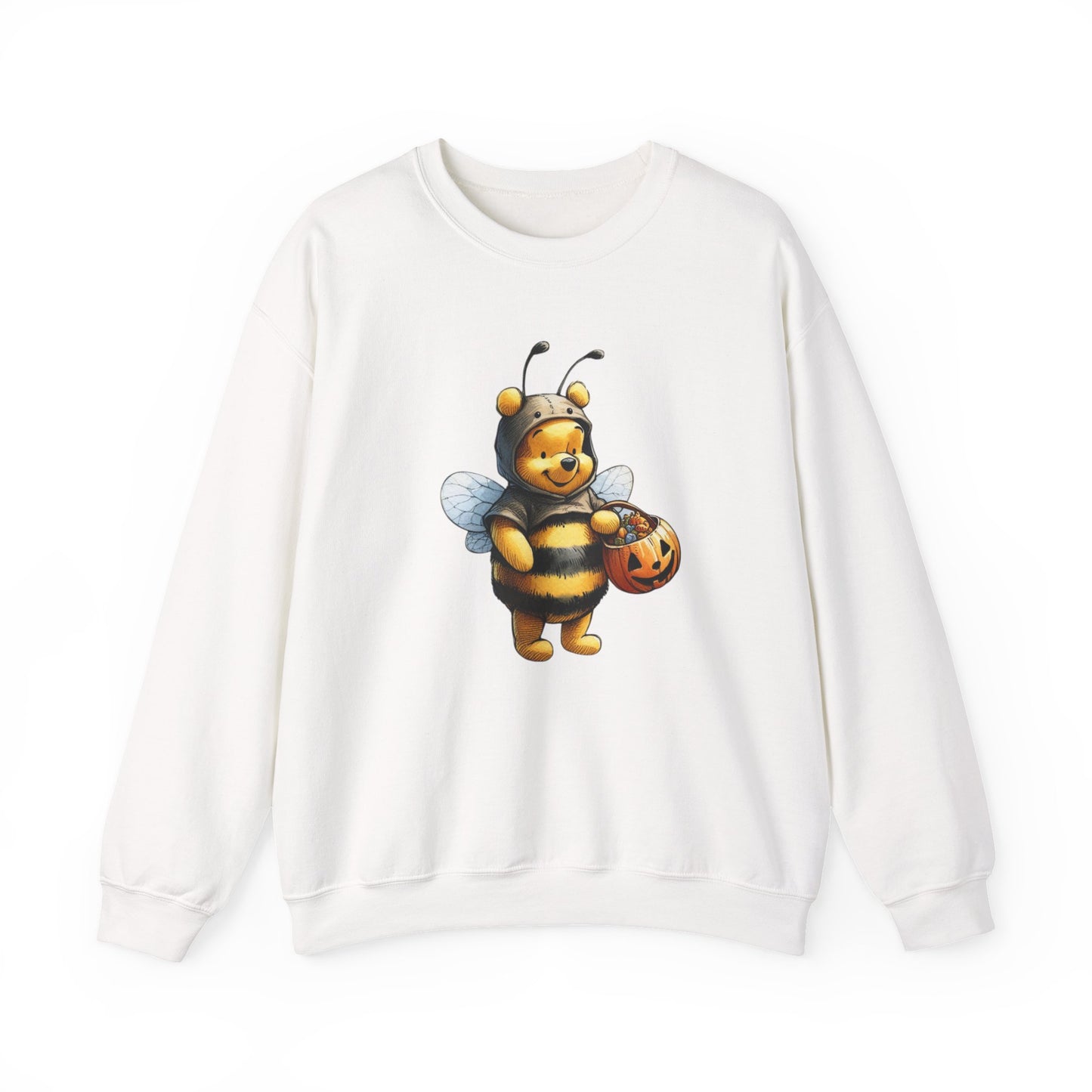 Winnie the Pooh Bear Halloween Sweatshirt, Cozy Unisex Crewneck, Ideal Fall Festivities, Perfect Gift for Bee Lovers, Spooky Season Apparel,