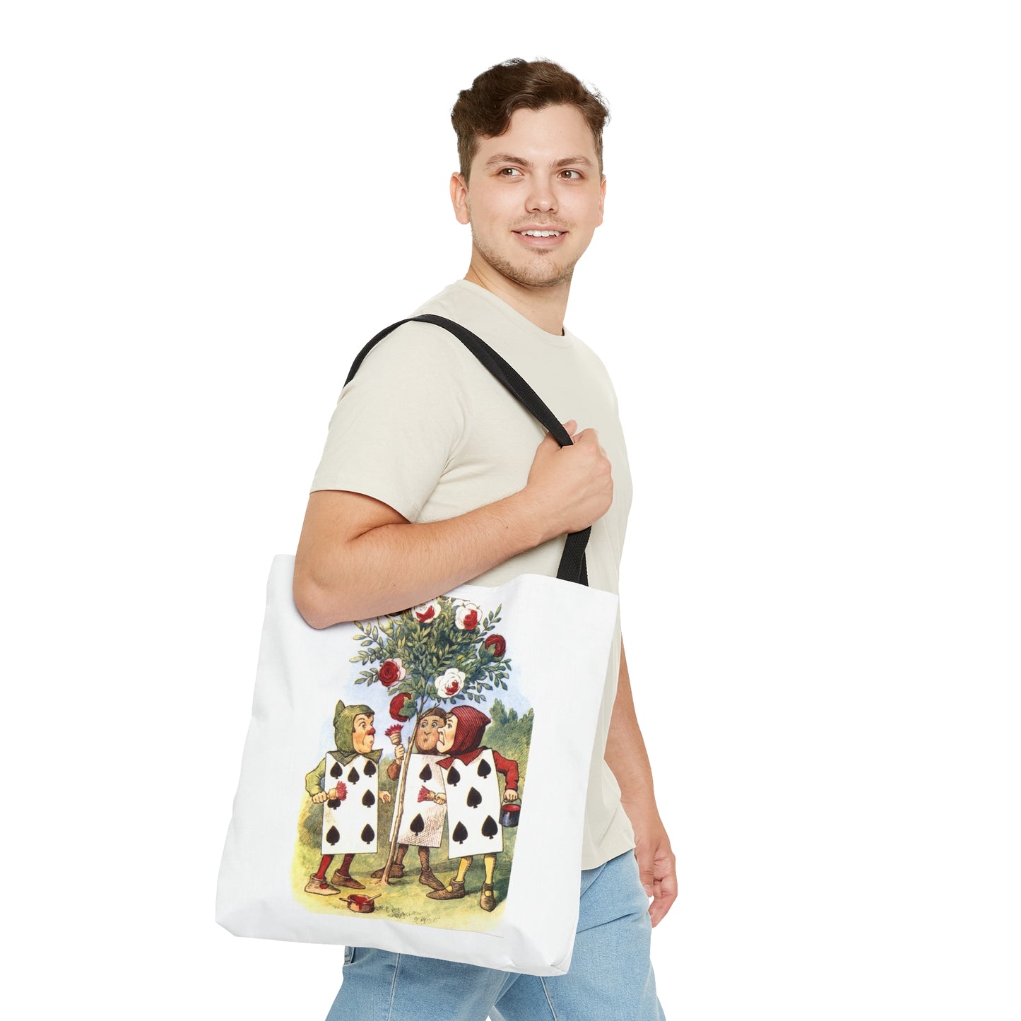 Alice in Wonderland Painting the Roses Red Tote Bag