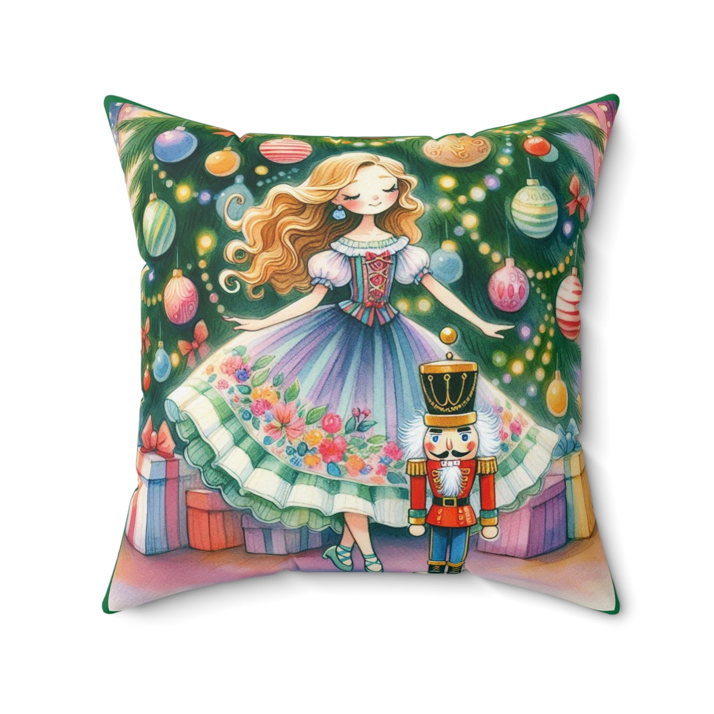 Ballet Pillow, Nutcracker Christmas Pillow, Spun Polyester Square Pillow, Cozy Home Decor, Kids Room Accent, Holiday Cheer Pillow, Christmas