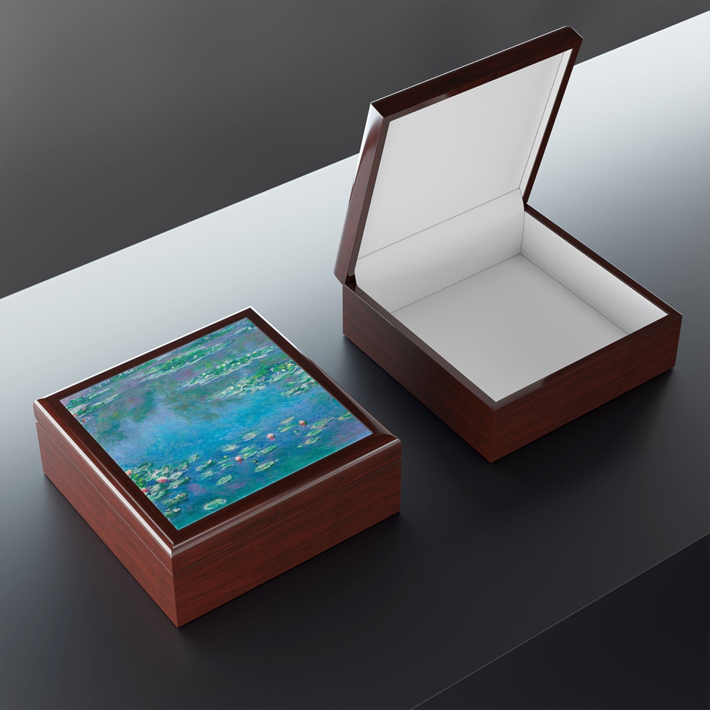 Claude Monet, Waterlily Garden, Waterlilies, Art, Gift, Impressionist, Jewelry Box