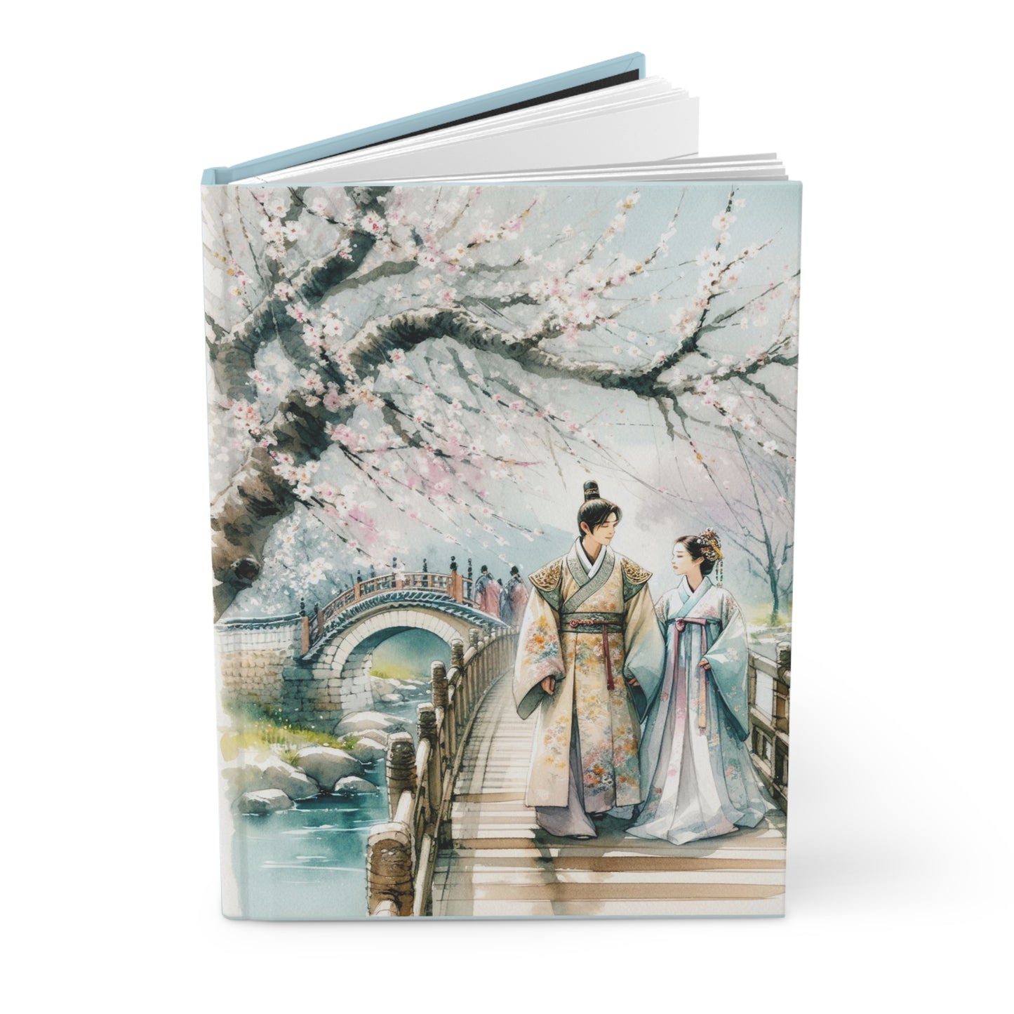 Sakura Cherry Blossom Hardcover Journal Matte - Goryeo Historical Drama Diary Notebook Stationery Blank, Korean Journal