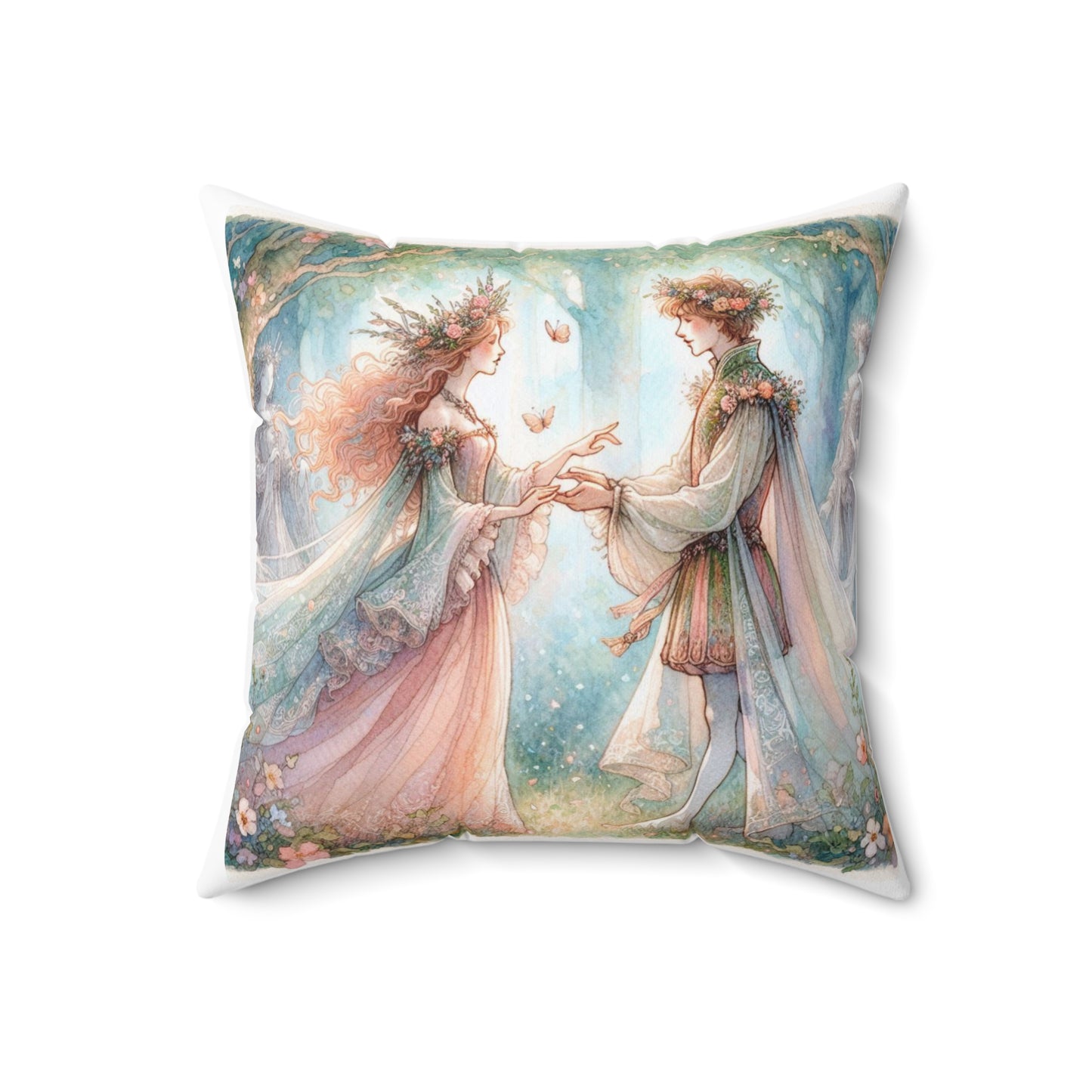 Shakespeare Pillow, Literary Home Decor, Fairy Tale Room Accent, Enchanted Square Cushion, Magical Gift, Midsummer Night Dream Throw Pillow