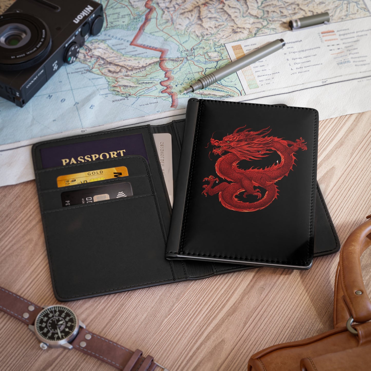 Chinese 2024, Year of the Dragon, , Zodiac, Bearded Dagon, Lunar New Year, Museum, Gift, Stationery, Travel, Passport Cover